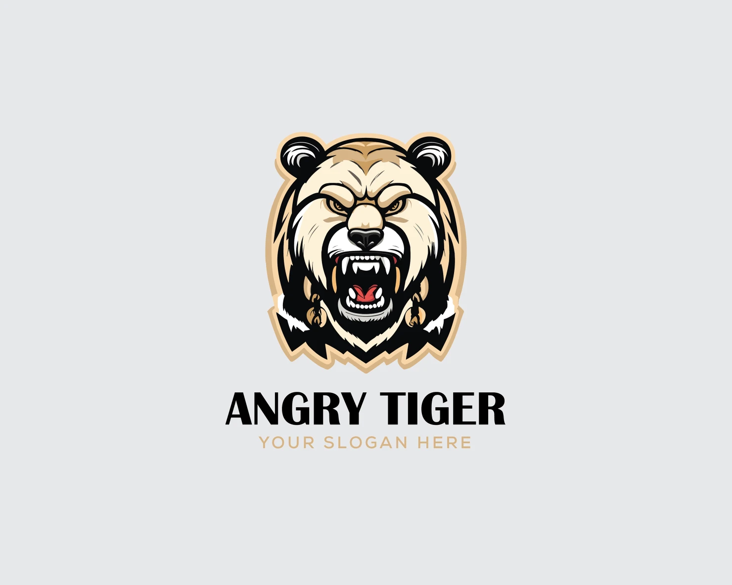 Angry Tiger customizable logo design #36193