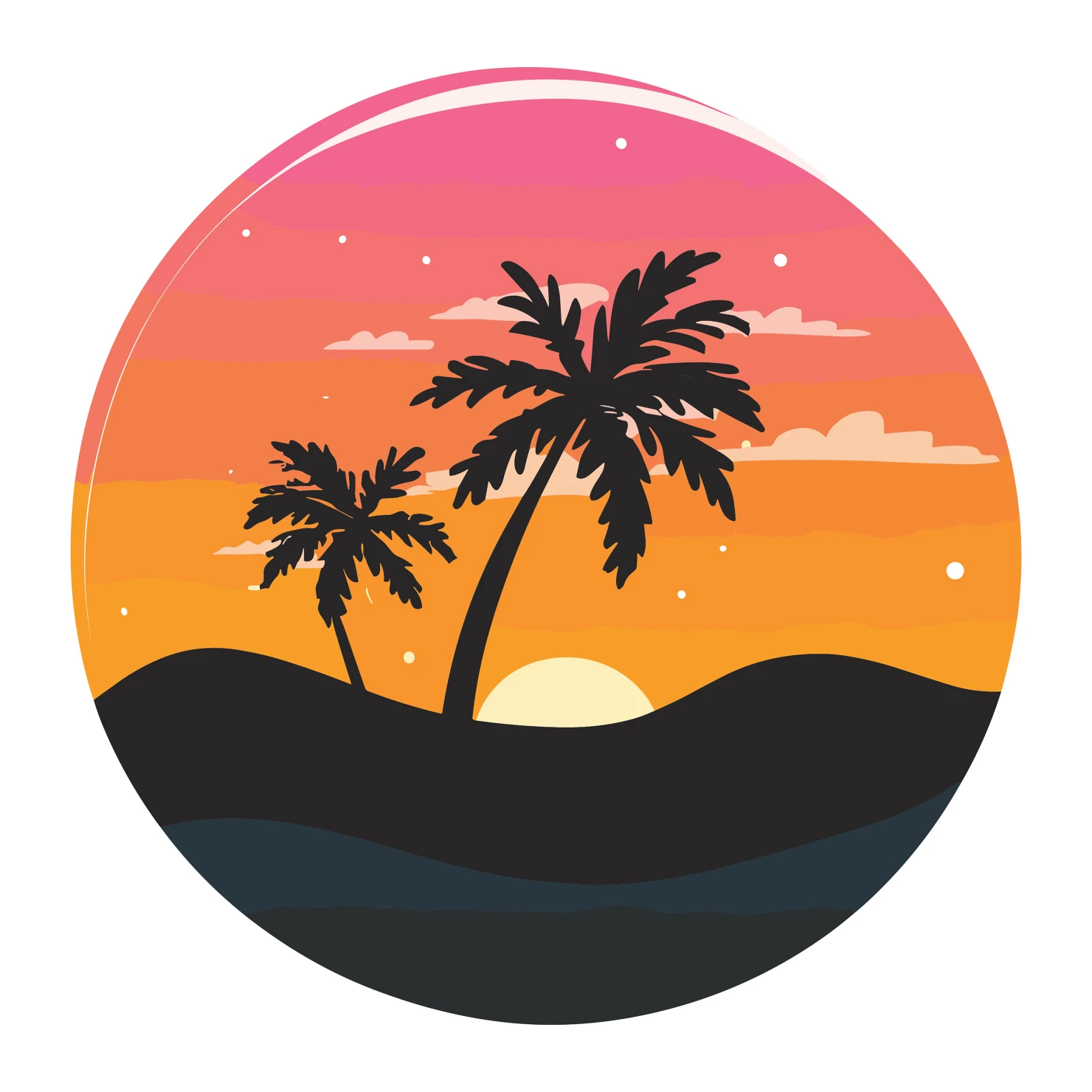 Sunset customizable clip art set design #36236