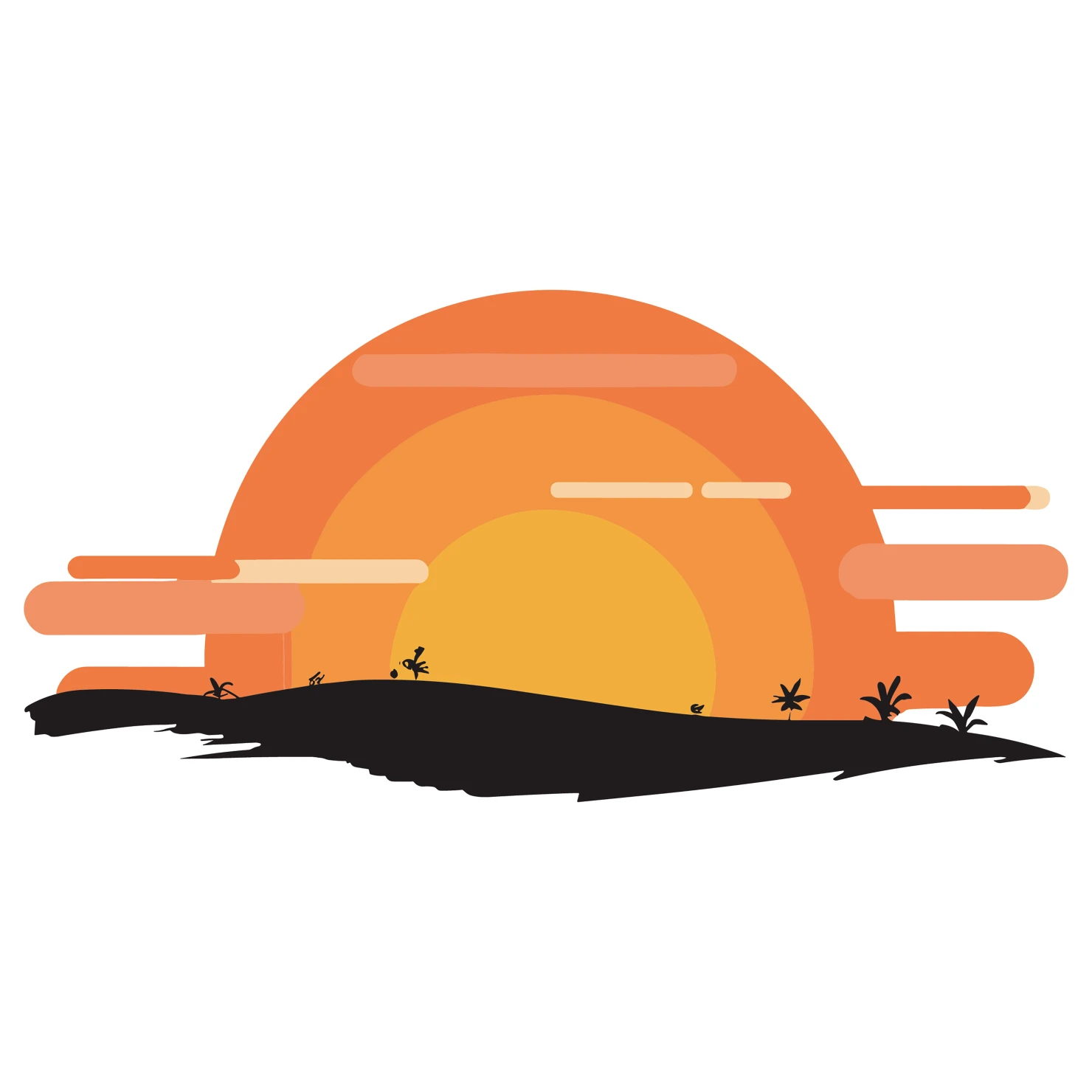 Sunset customizable clip art set design #36242