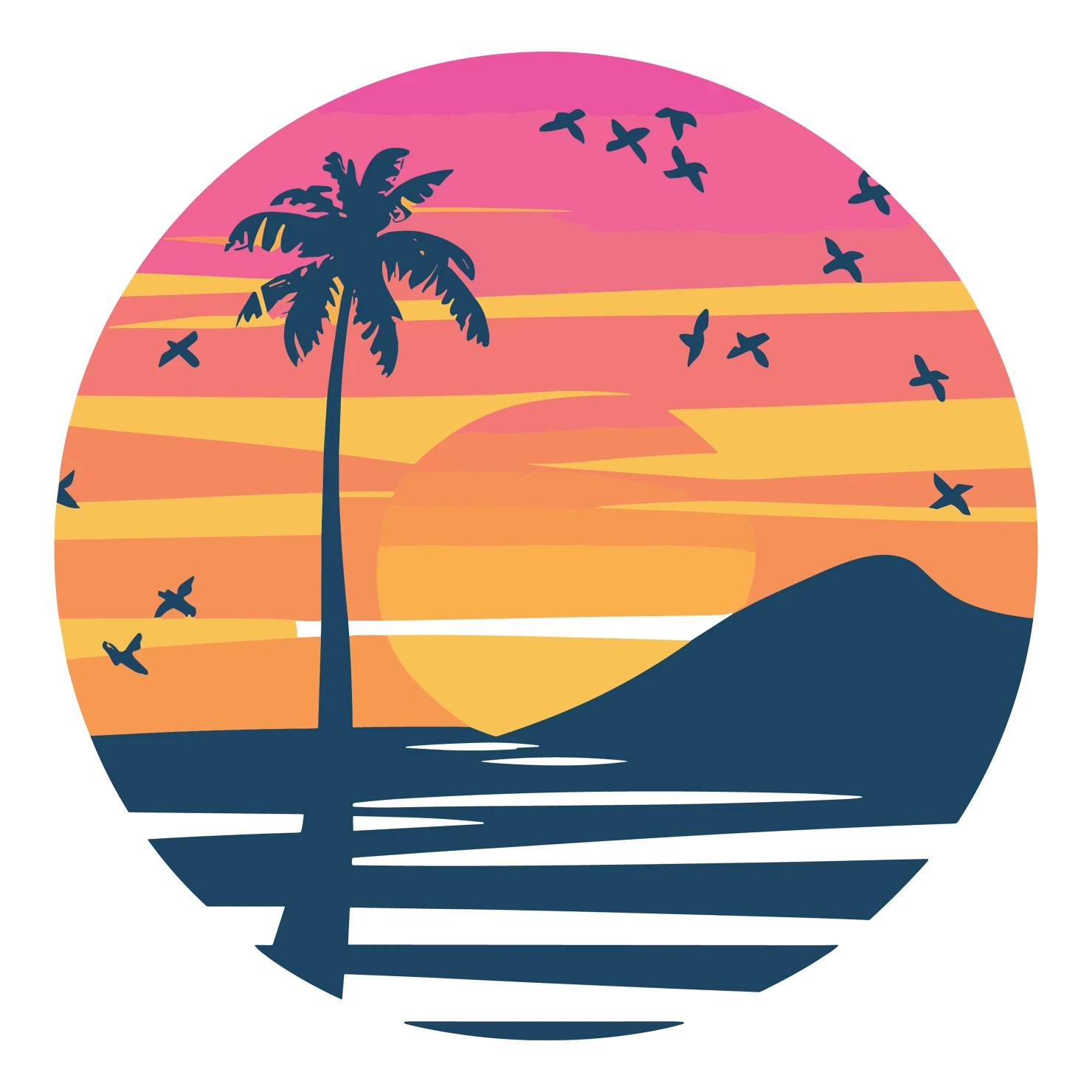 Sunset customizable clip art set design #36243