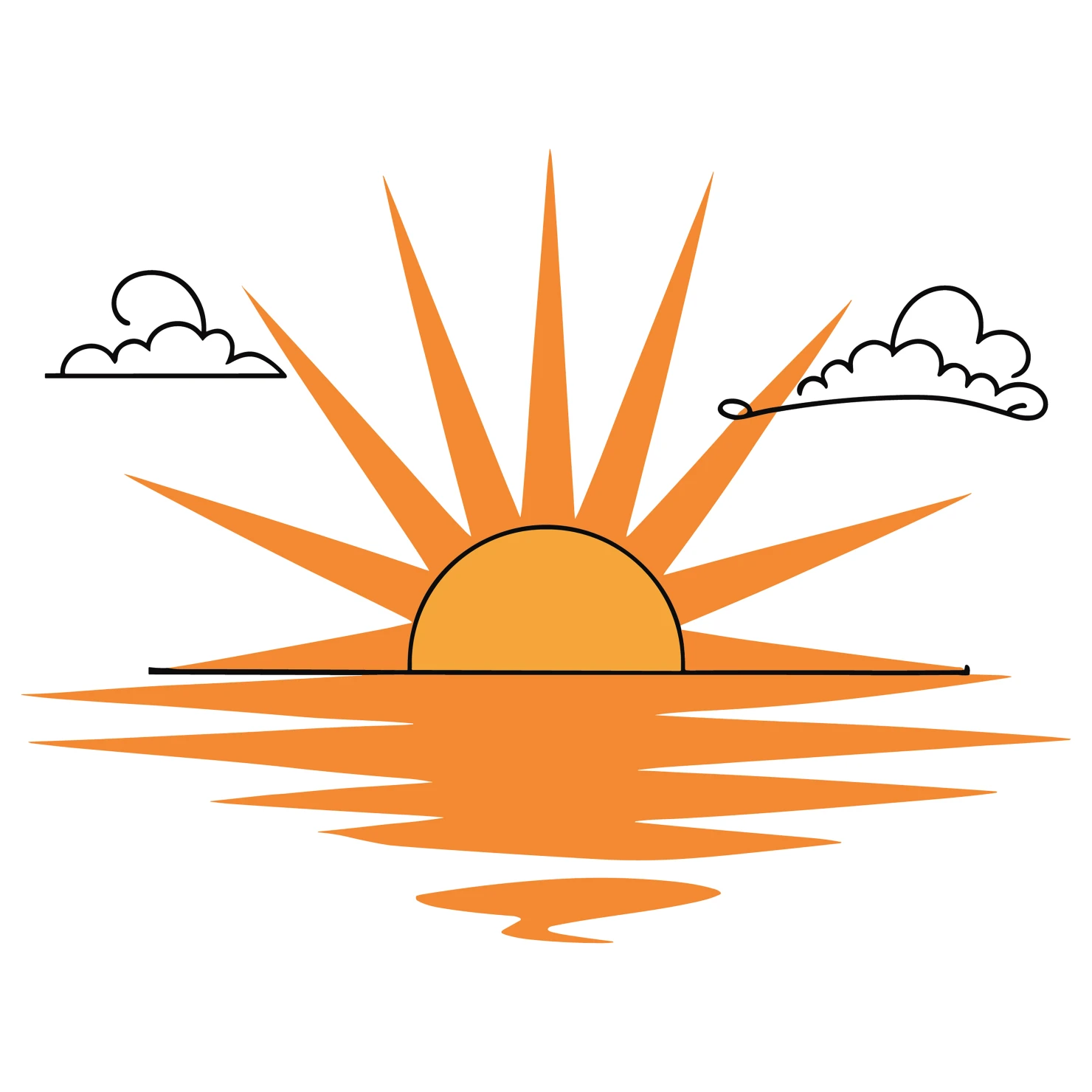 Sunset customizable clip art set design #36244