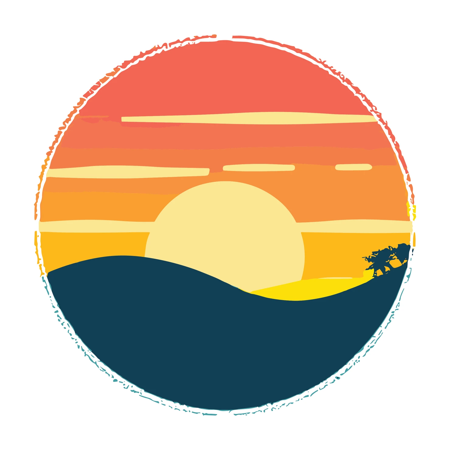 Sunset customizable clip art set design #36248