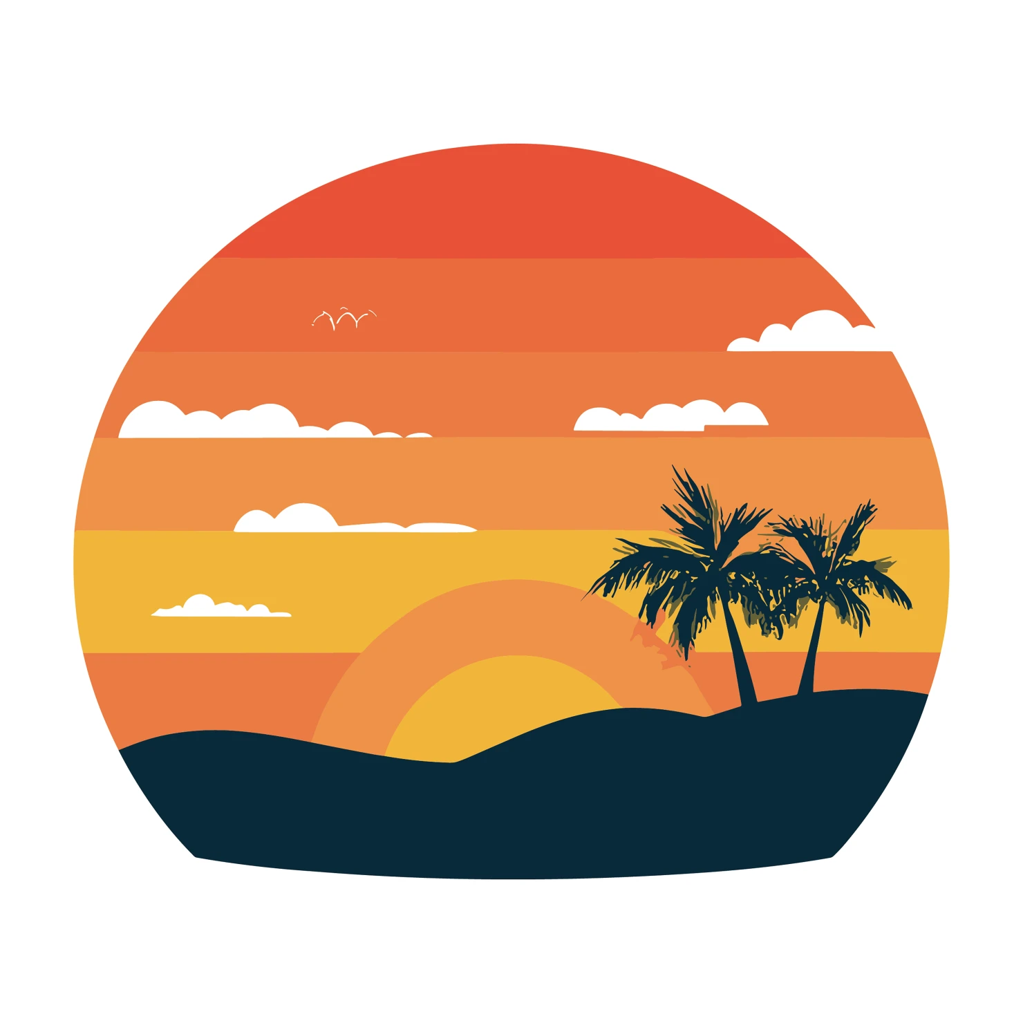 Sunset customizable clip art set design #36249