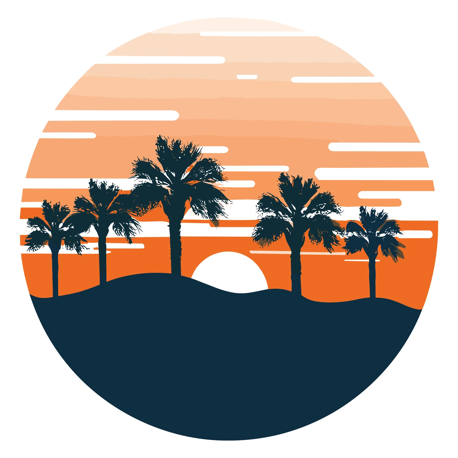 Sunset customizable clip art set design #36251