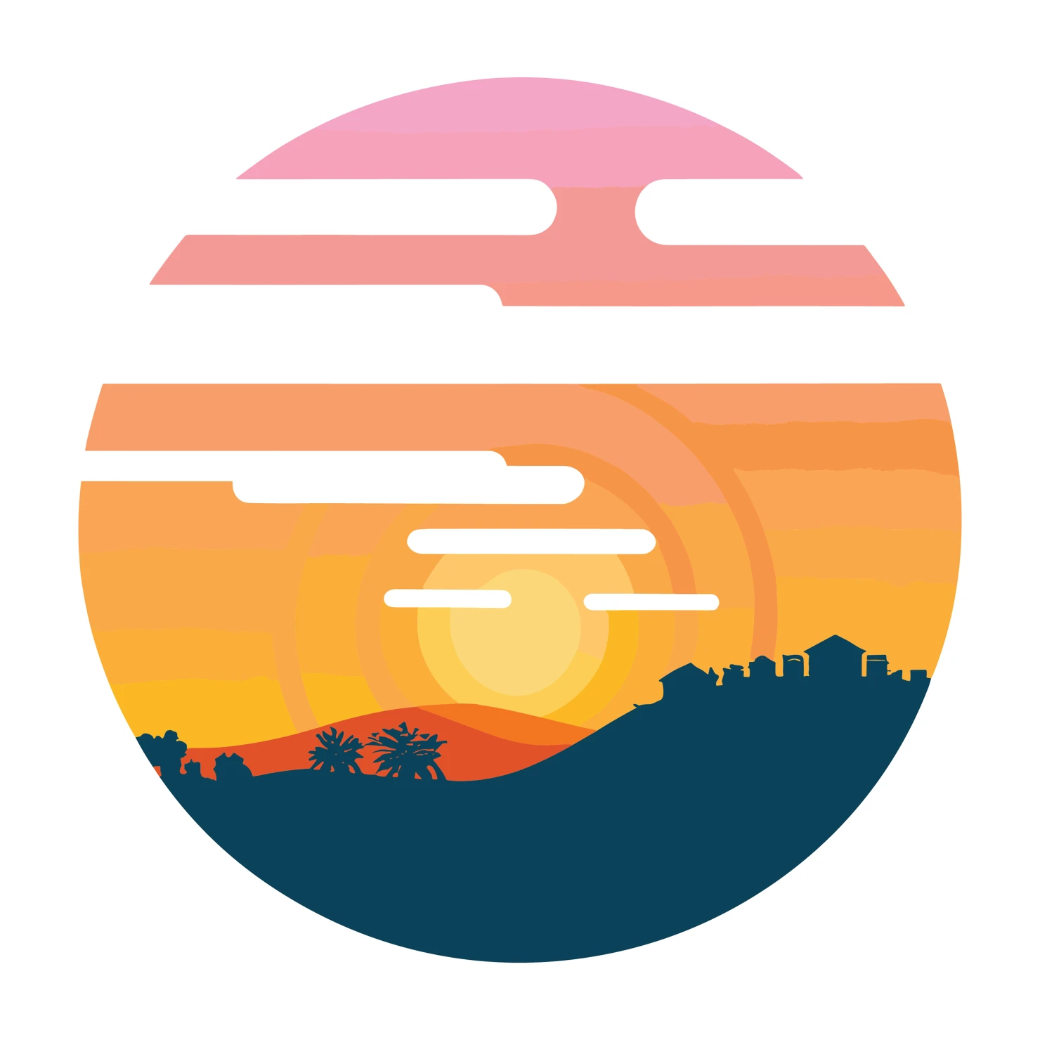 Sunset customizable clip art set design #36252