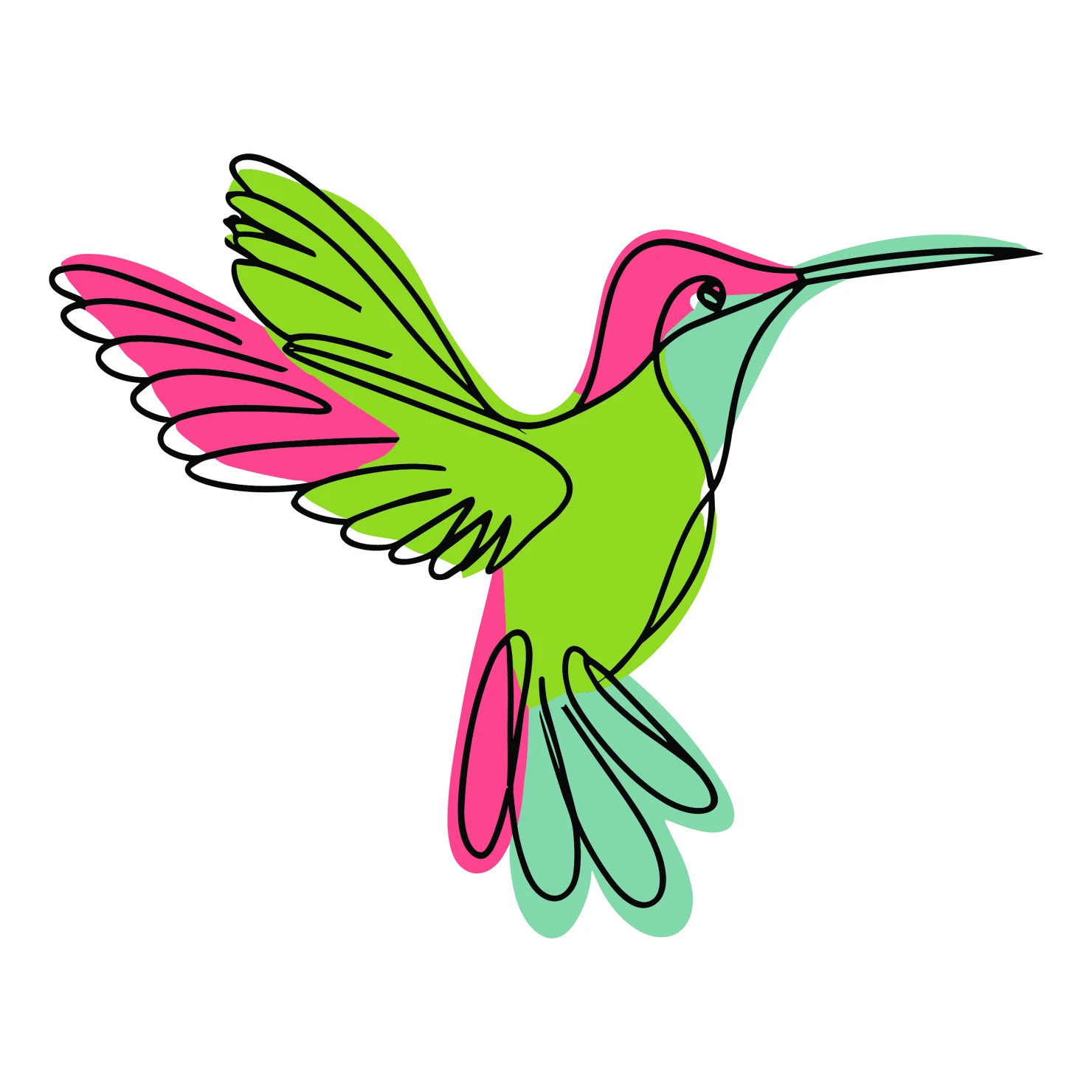 Humming bird customizable clip art design #36301