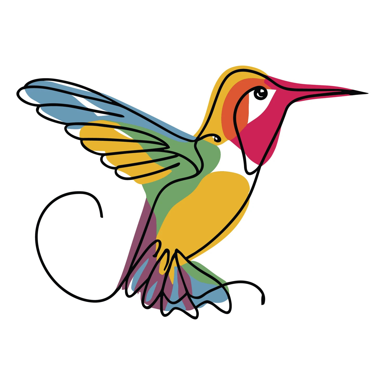 Humming bird customizable clip art design #36307