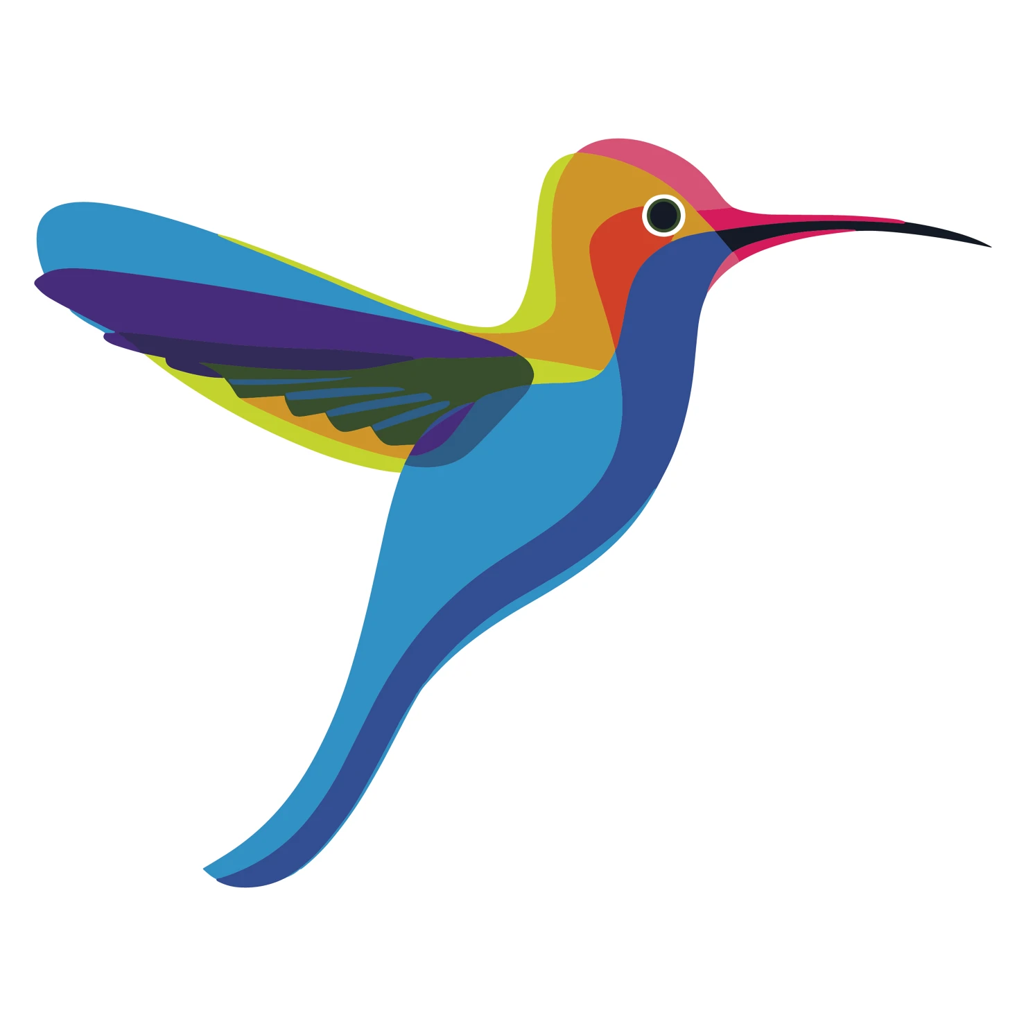 Humming bird customizable clip art design #36309