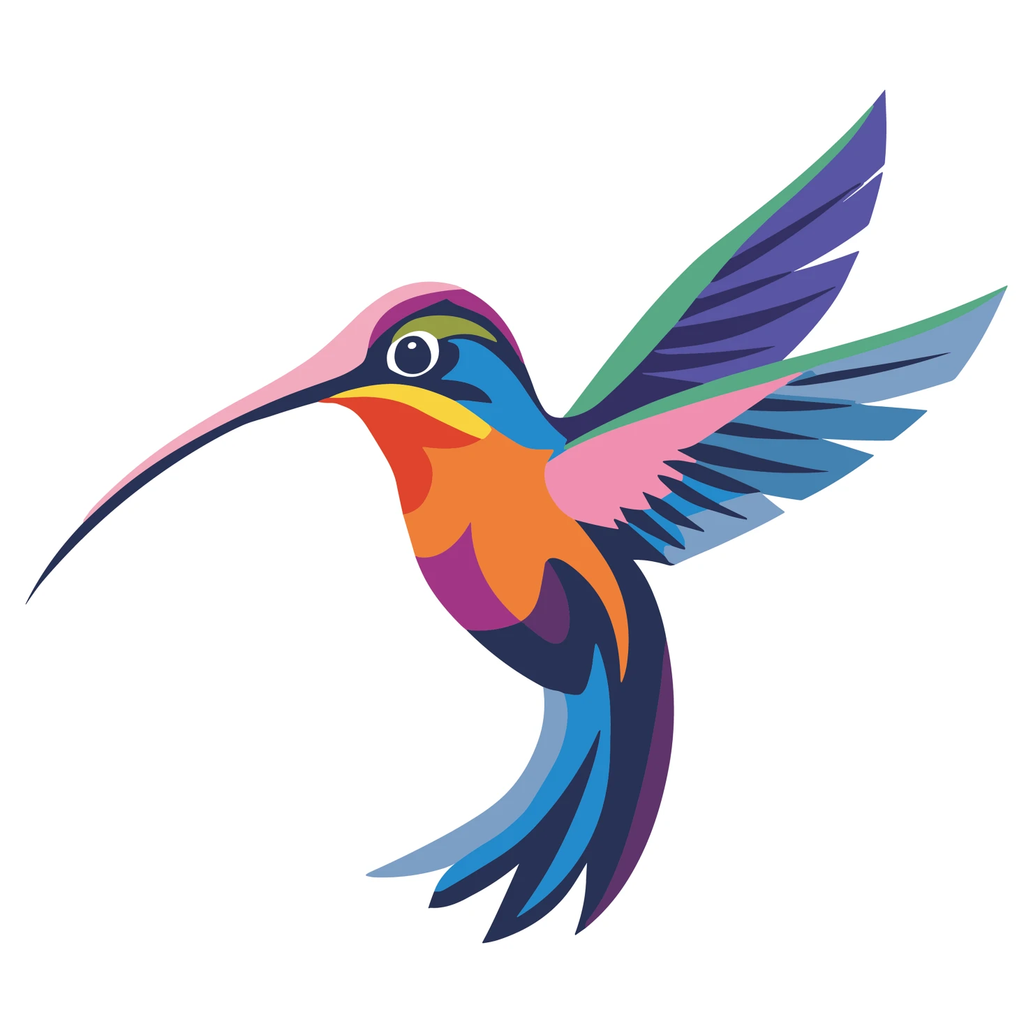 Humming bird customizable clip art design #36310