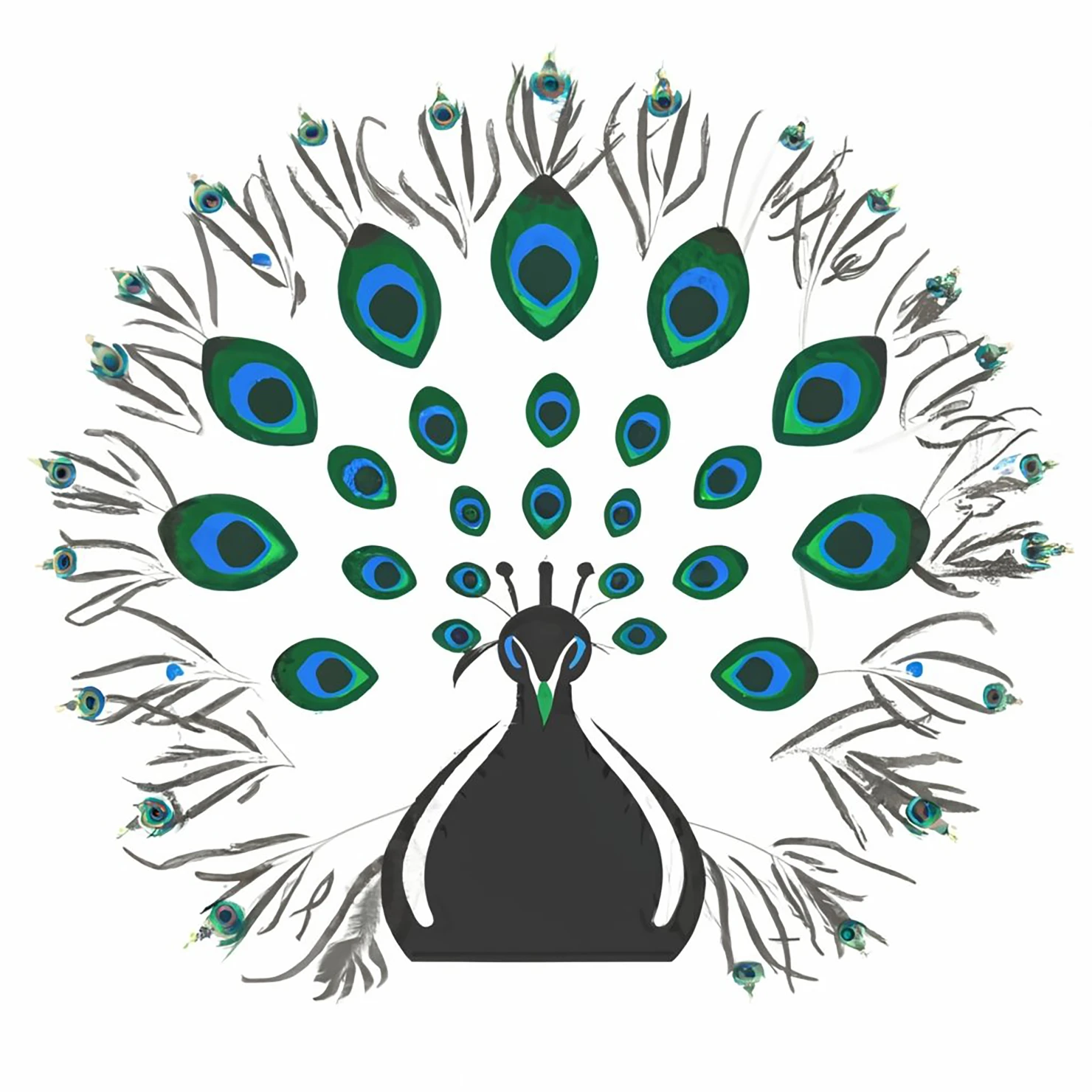 Peacock customizable clip art design #36335