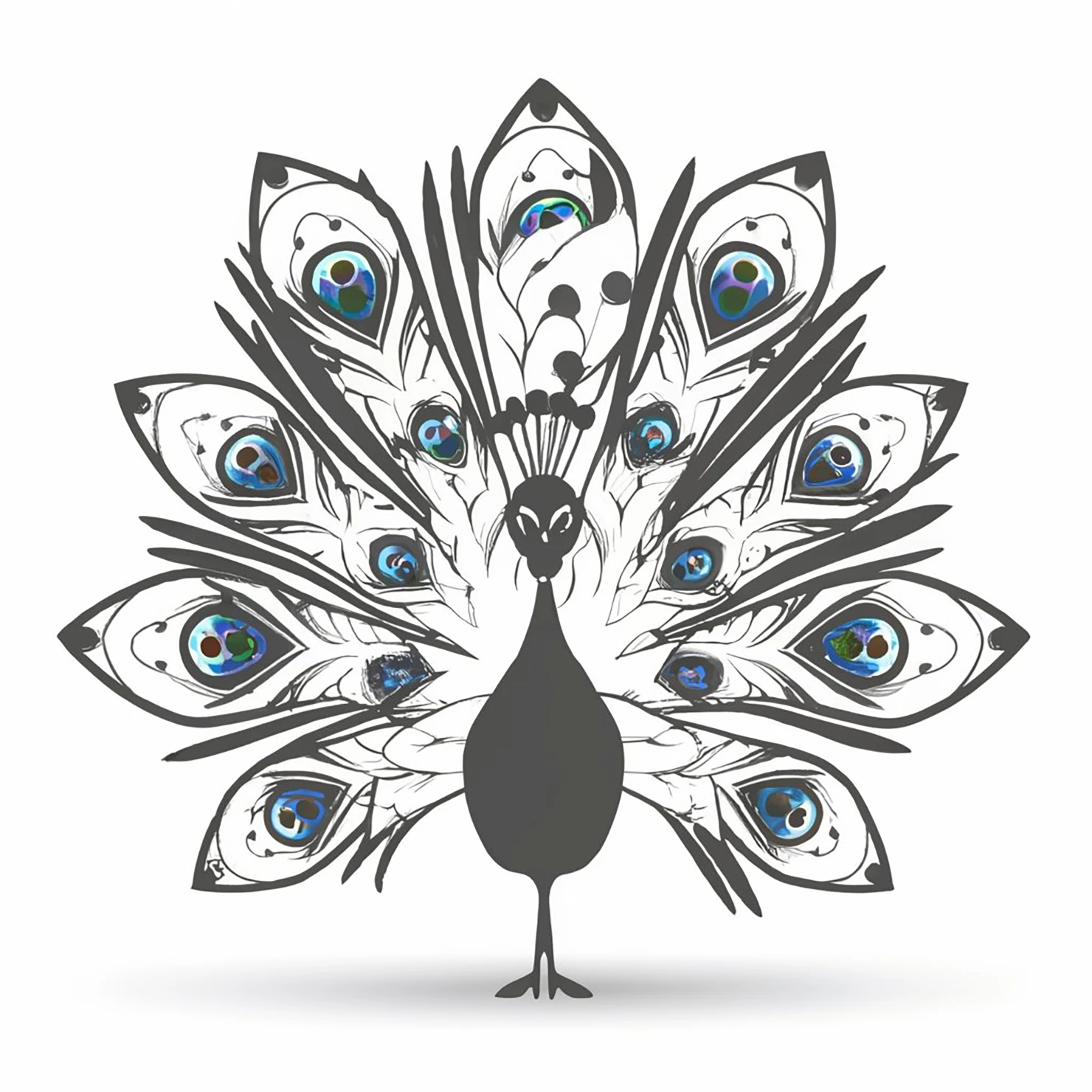 Peacock customizable clip art design #36336