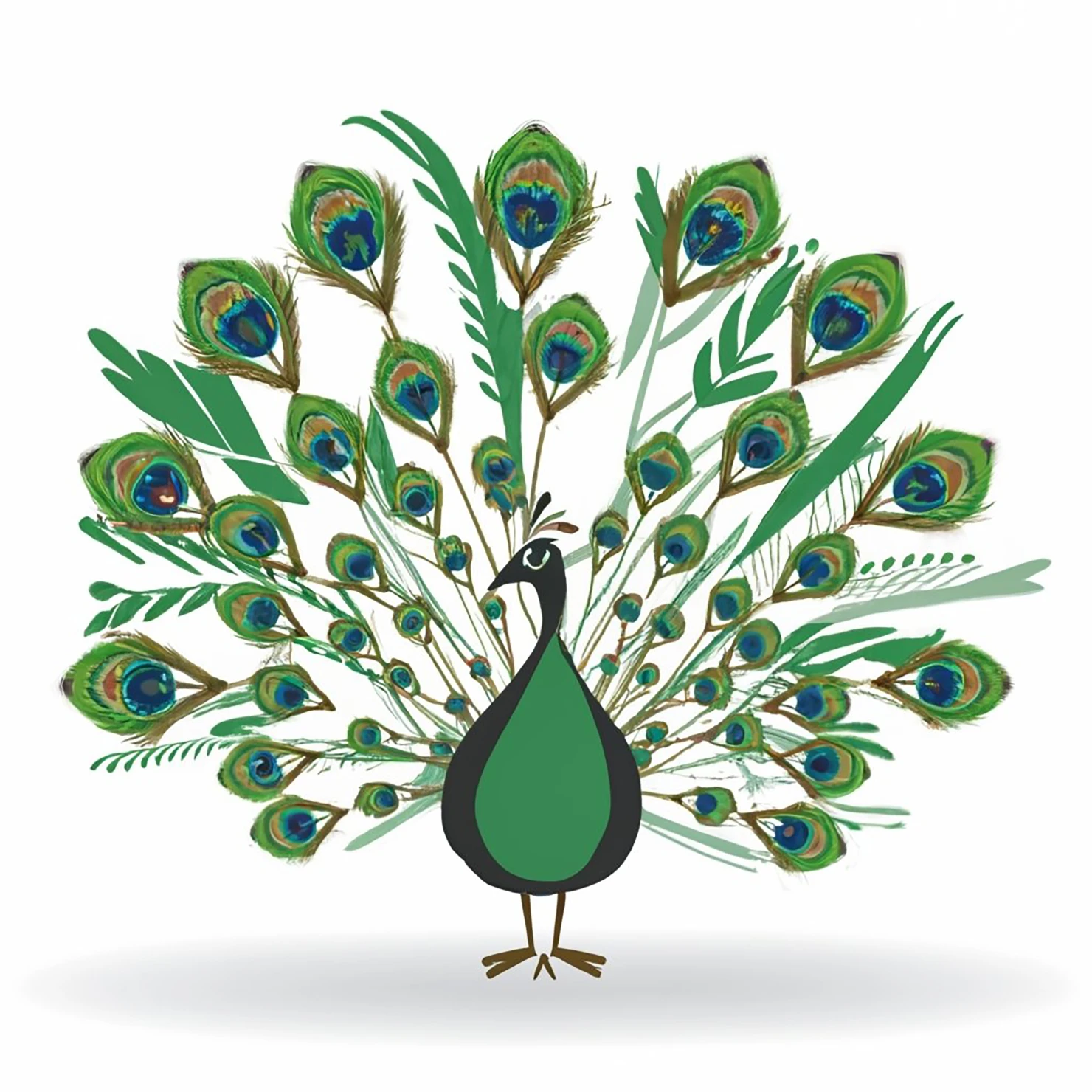 Peacock customizable clip art design #36338