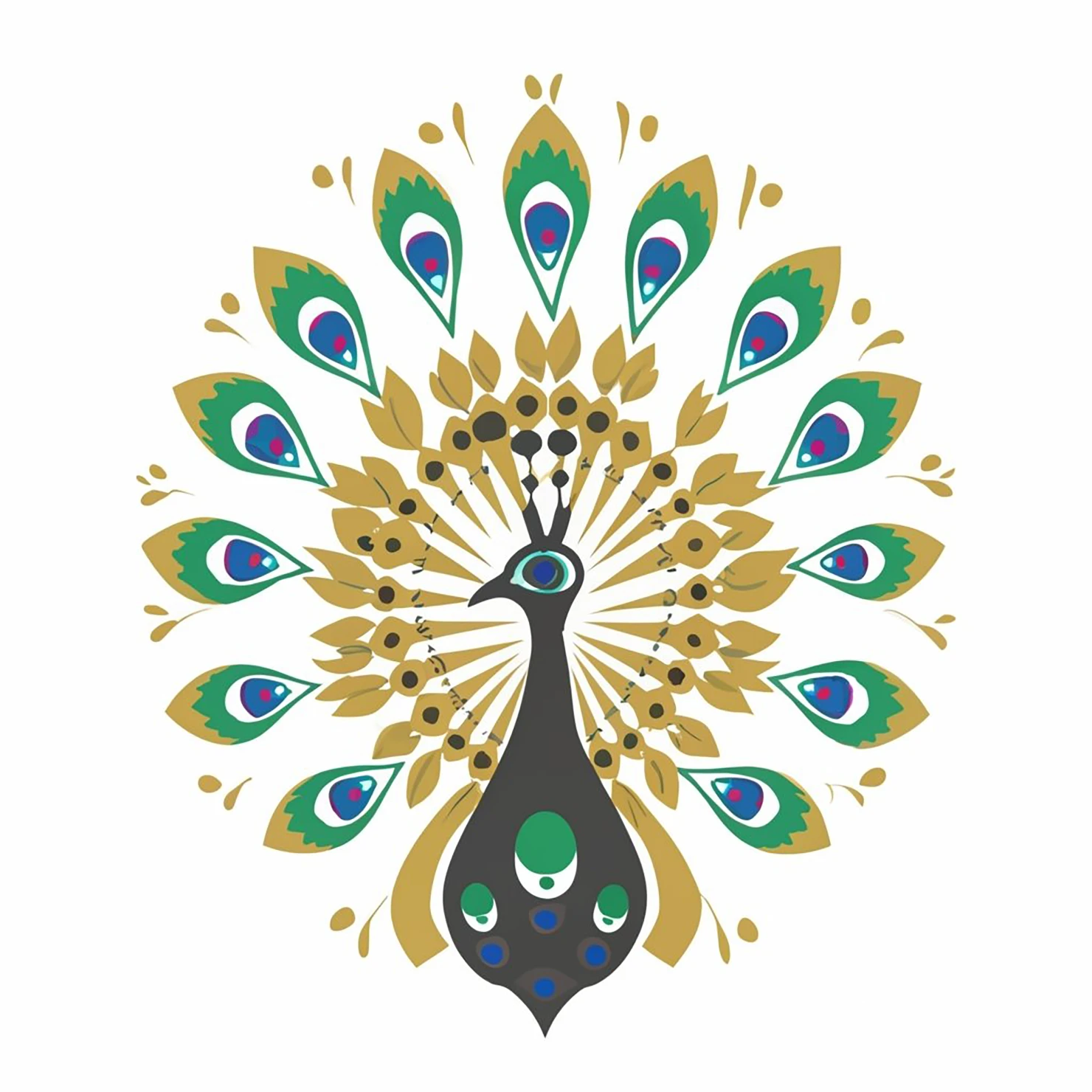 Peacock customizable clip art design #36339