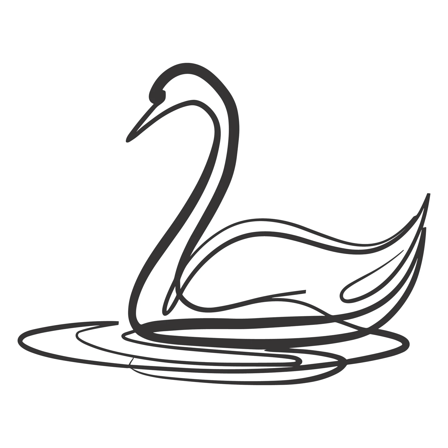 Swan customizable clip art design #36366