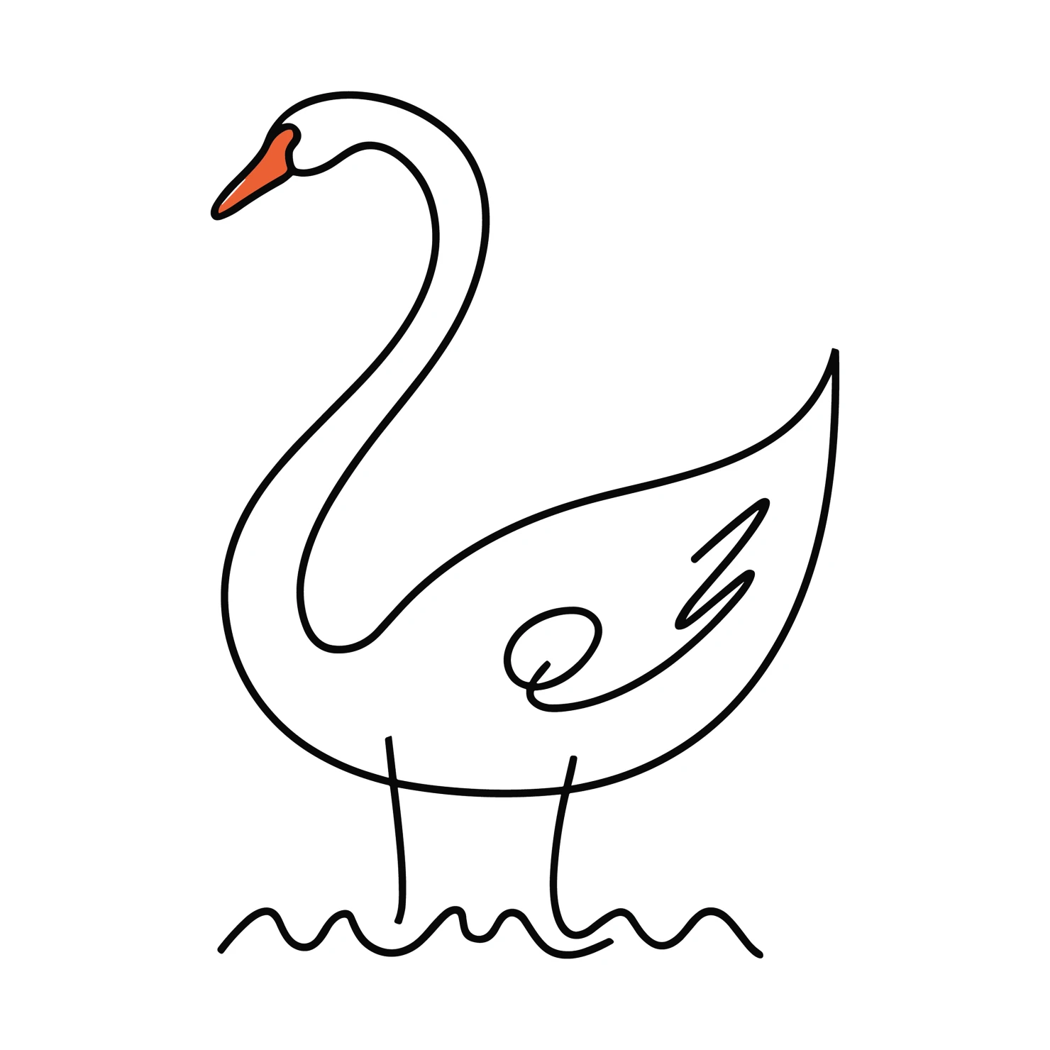 Swan customizable clip art design #36368