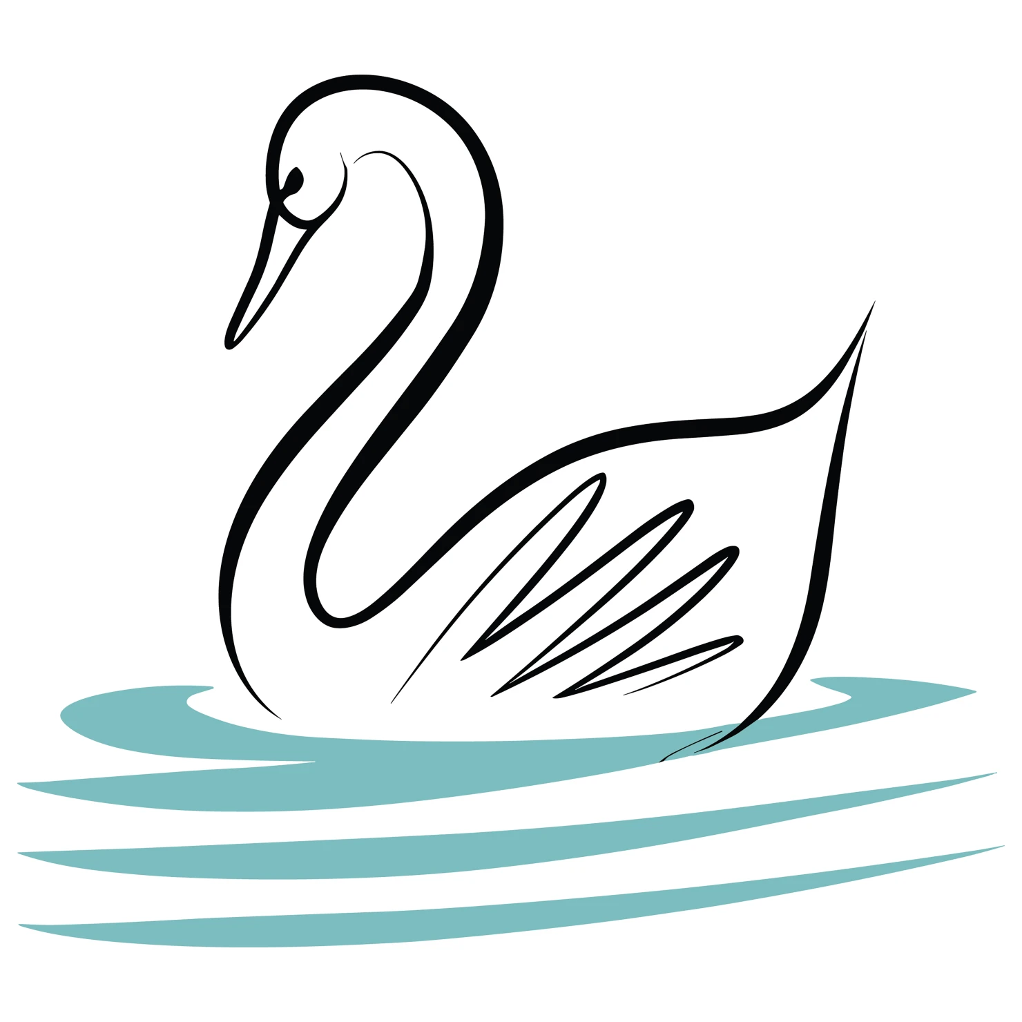 Swan customizable clip art design #36369