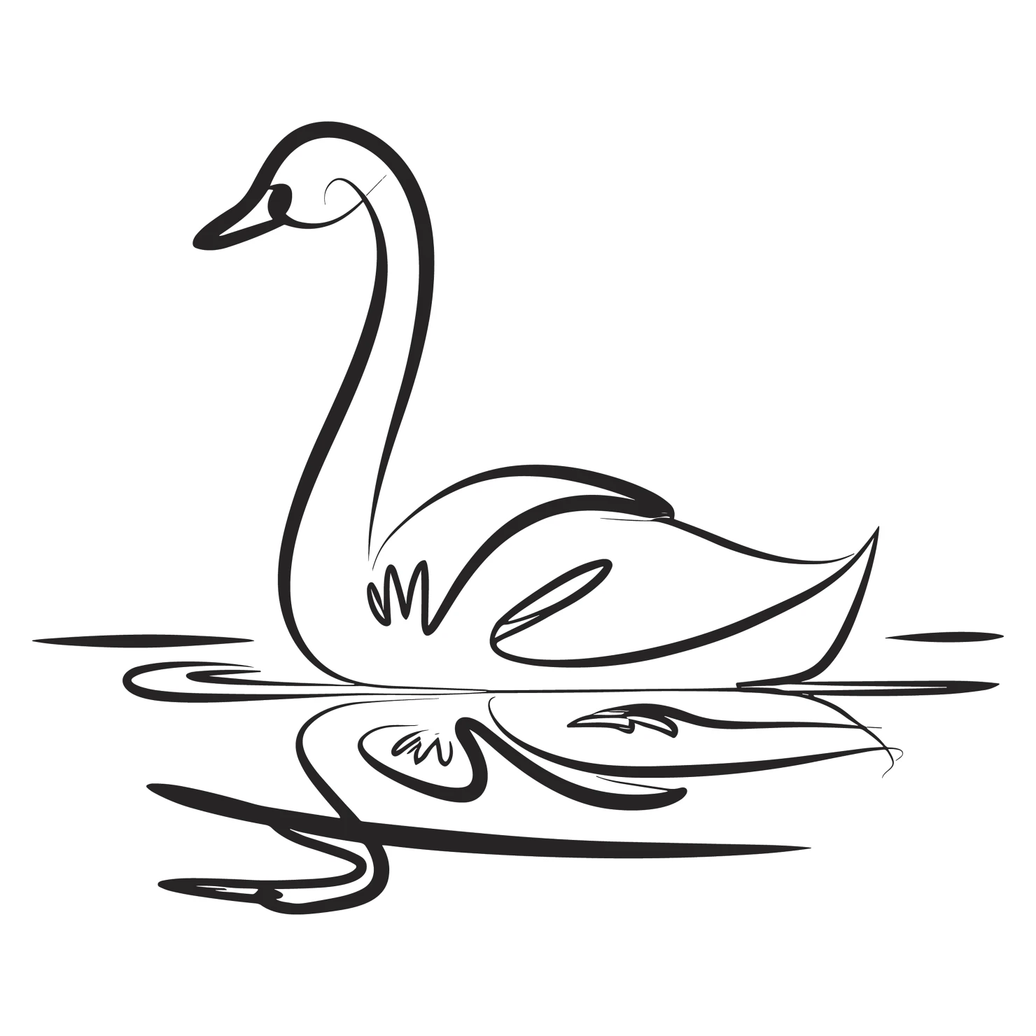 Swan customizable clip art design #36370