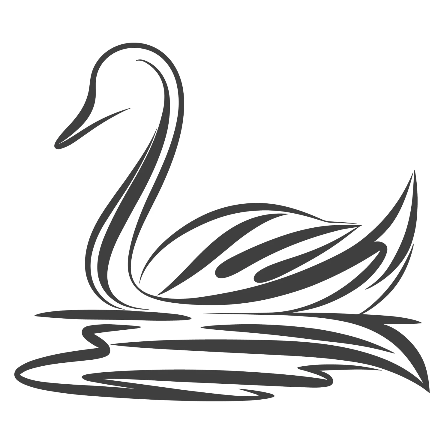 Swan customizable clip art design #36372