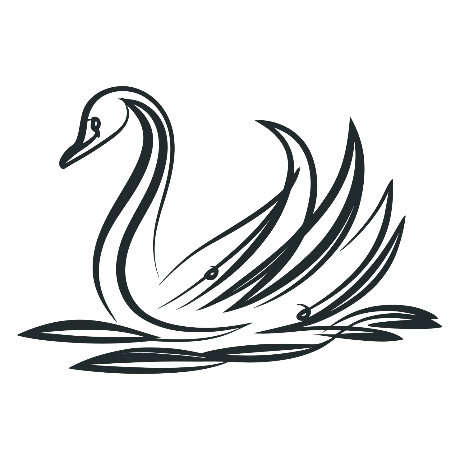 Swan customizable clip art design #36376