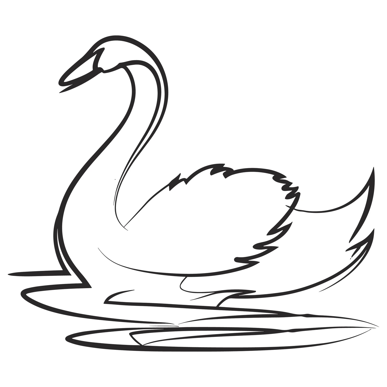 Swan customizable clip art design #36378