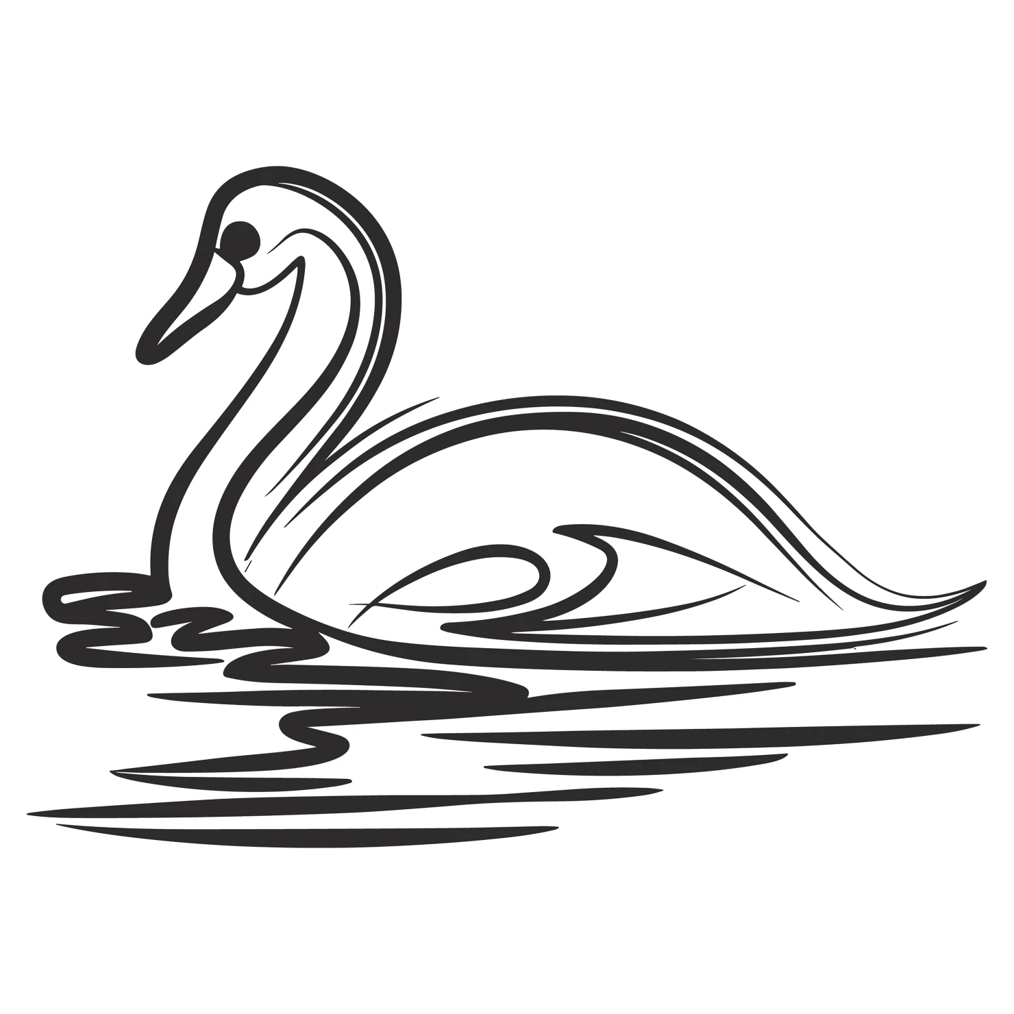 Swan customizable clip art design #36379