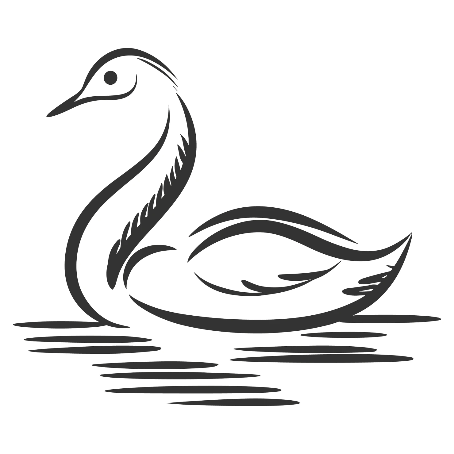 Swan customizable clip art design #36382