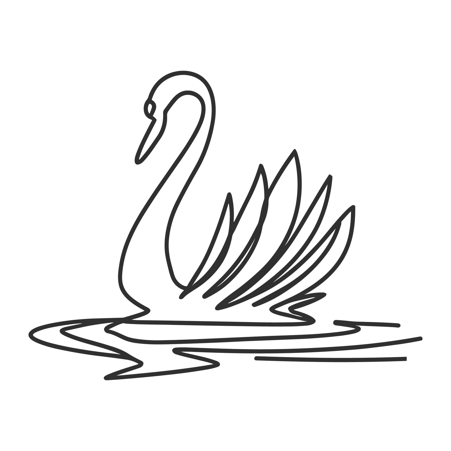 Swan customizable clip art design #36385