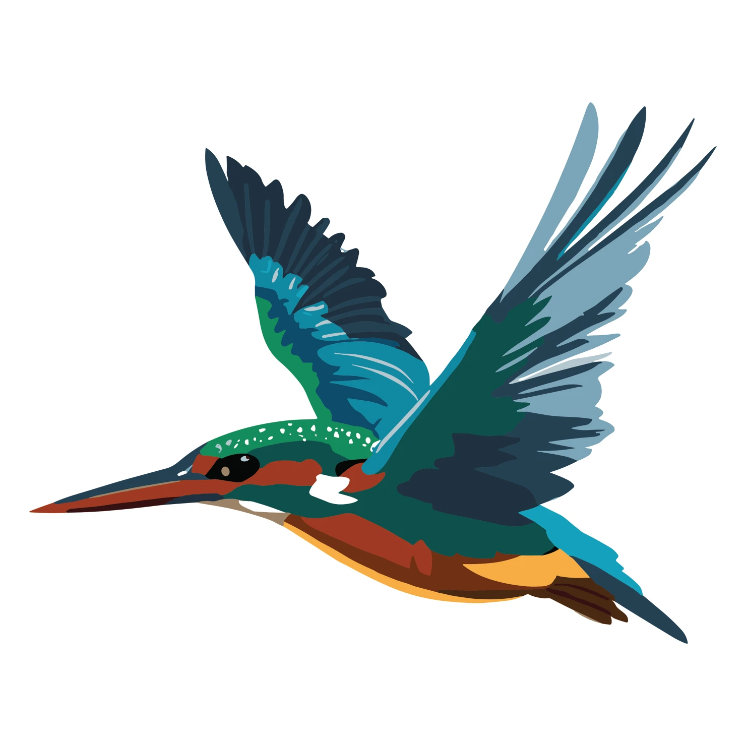 Kingfisher customizable clip art design #36645