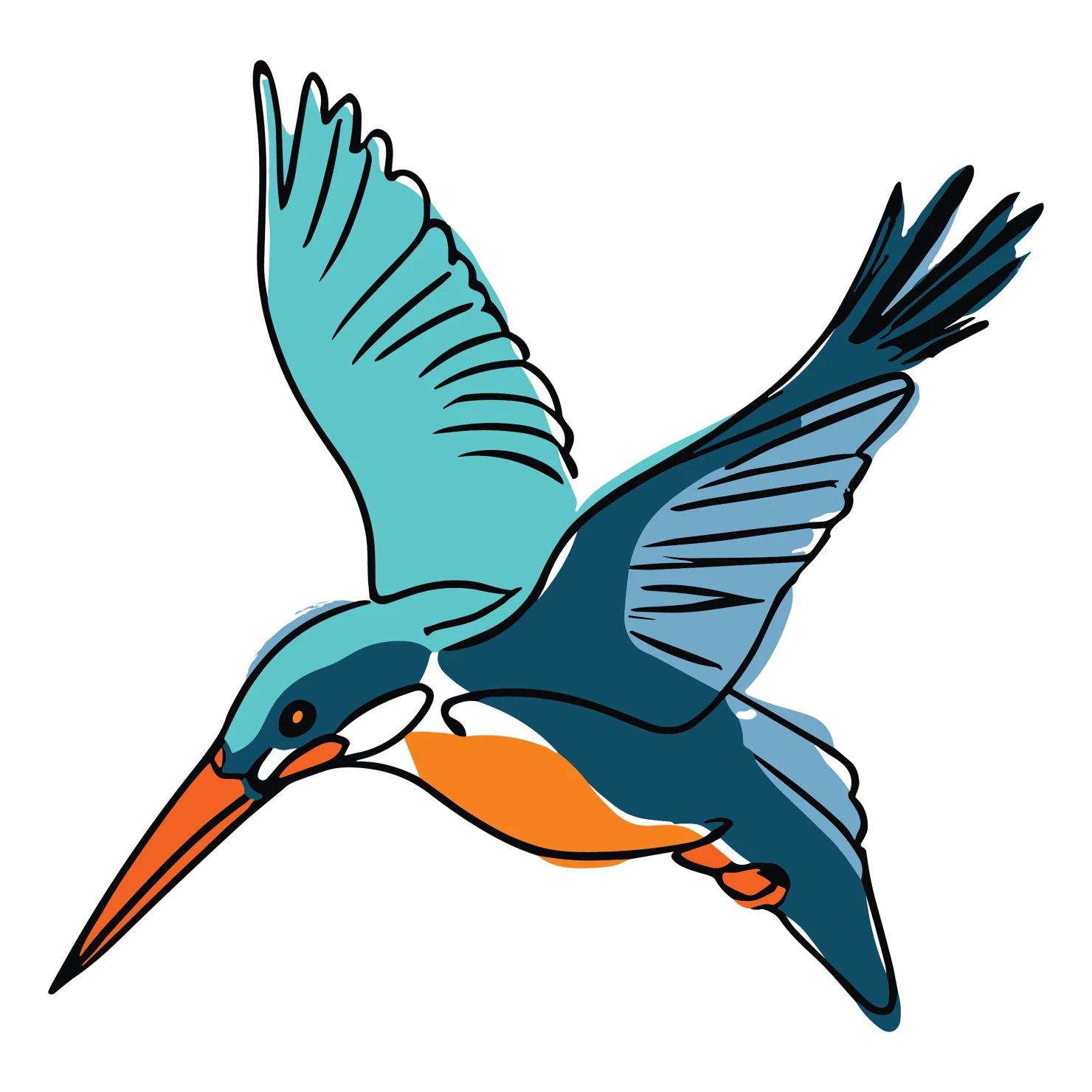 Kingfisher customizable clip art design #36648