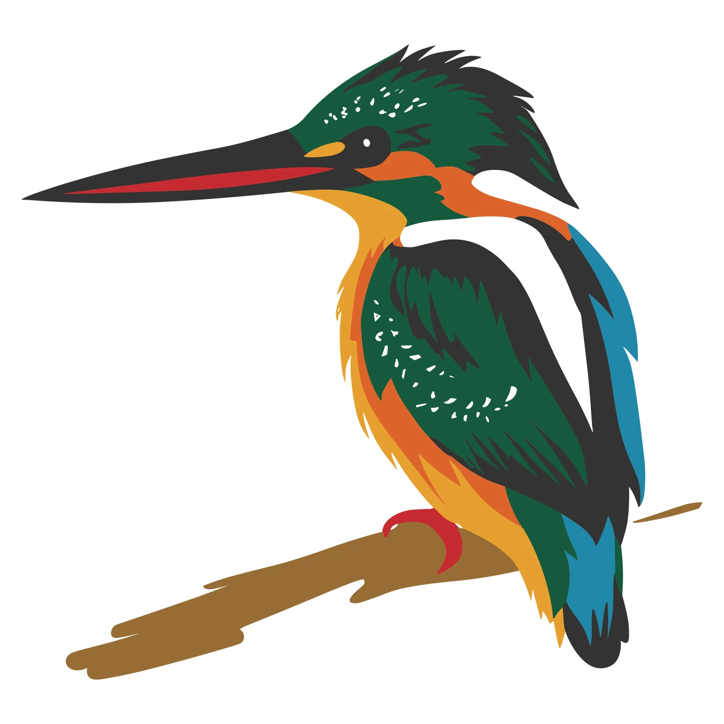 Kingfisher customizable clip art design #36652