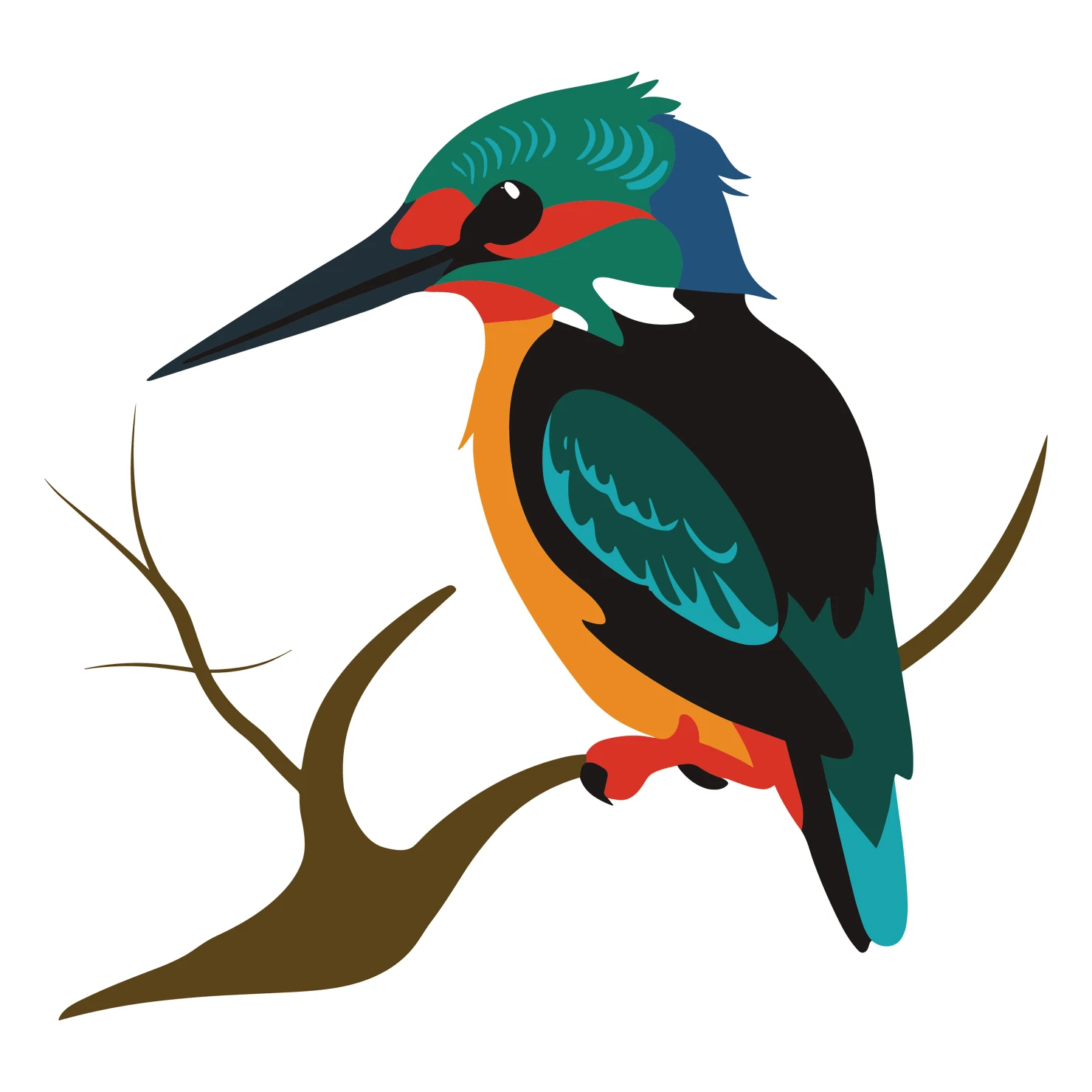 Kingfisher customizable clip art design #36654