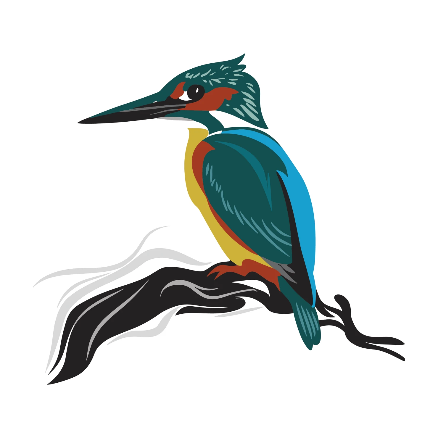 Kingfisher customizable clip art design #36656