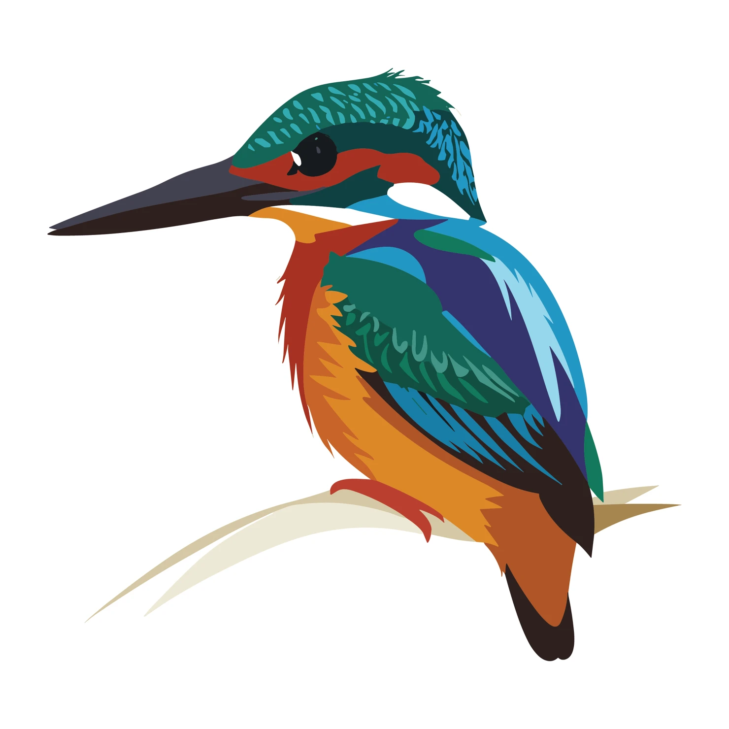 Kingfisher customizable clip art design #36658