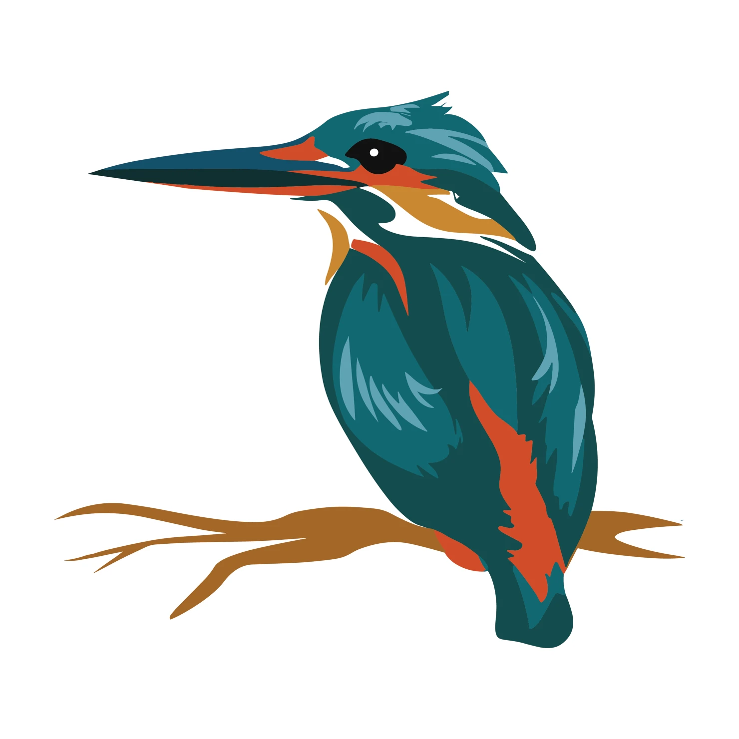 Kingfisher customizable clip art design #36659