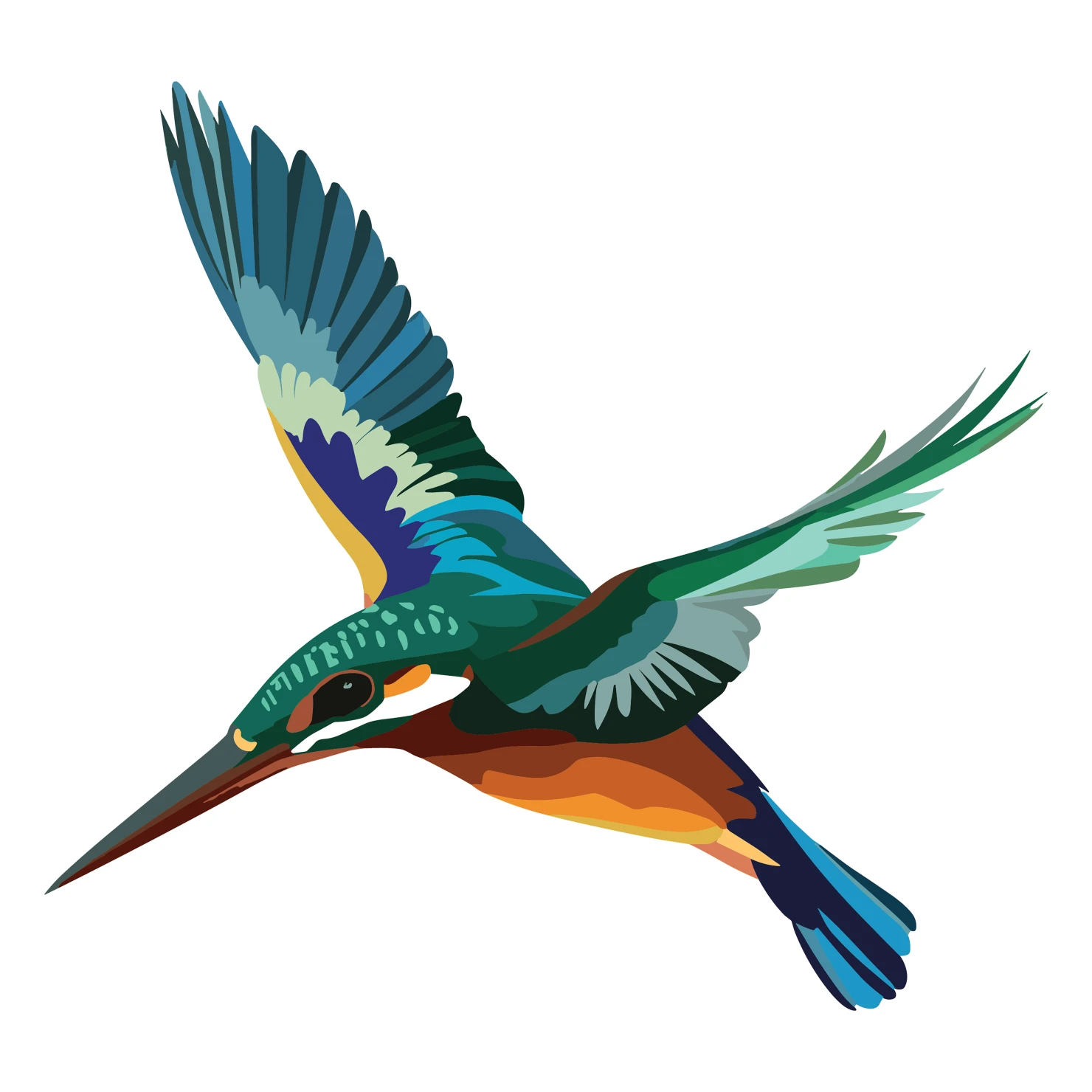 Kingfisher customizable clip art design #36663