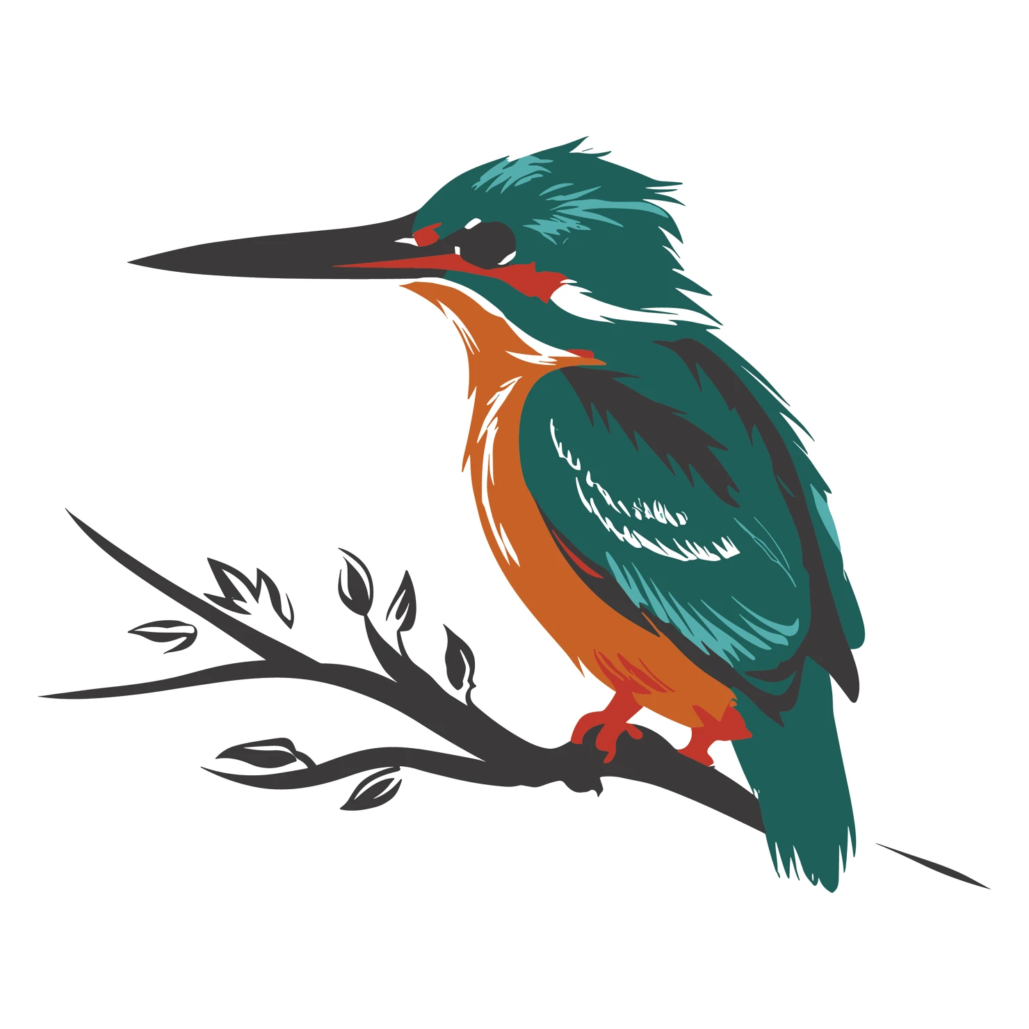 Kingfisher customizable clip art design #36664