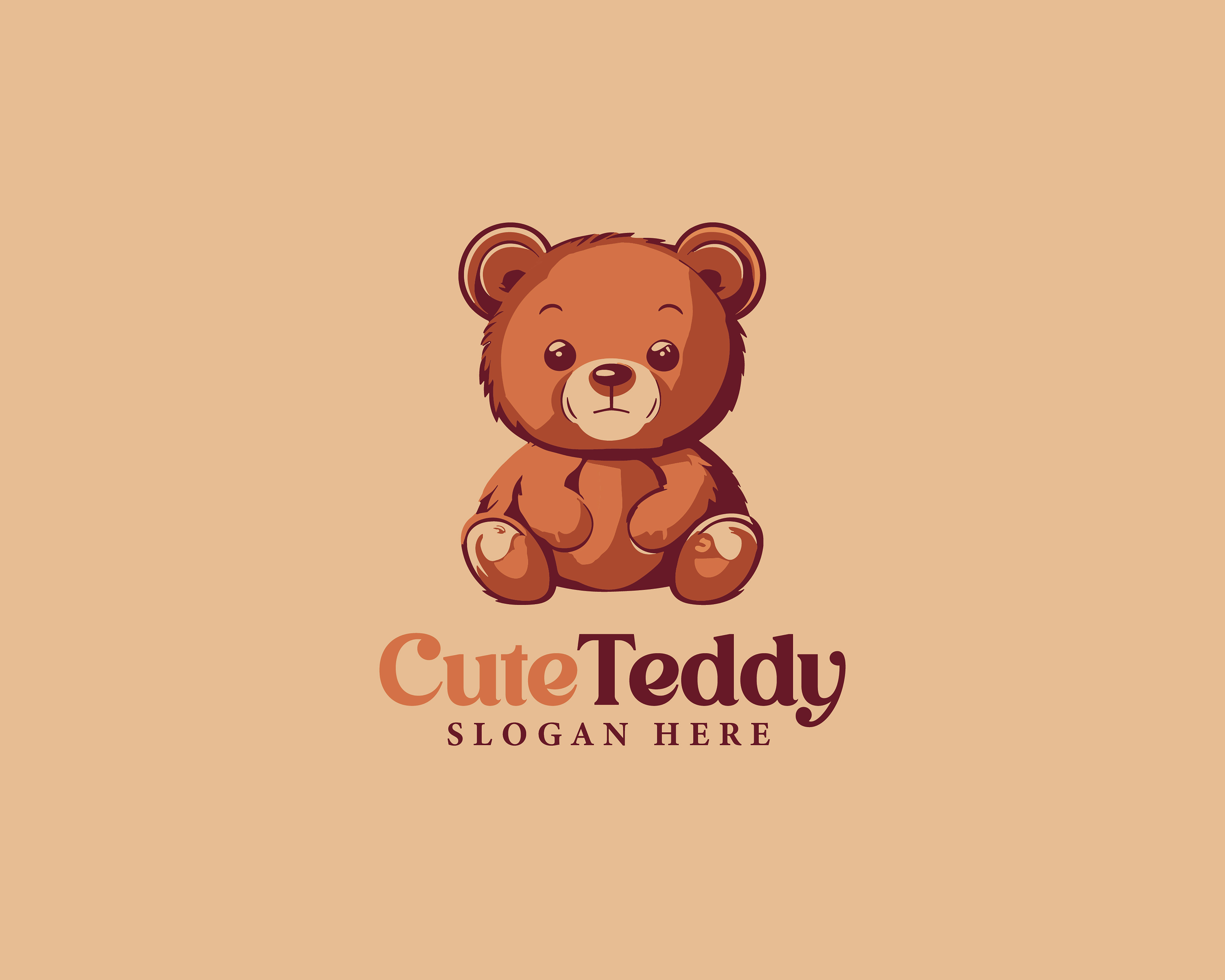 Cute Teddy customizable logo set design #37080