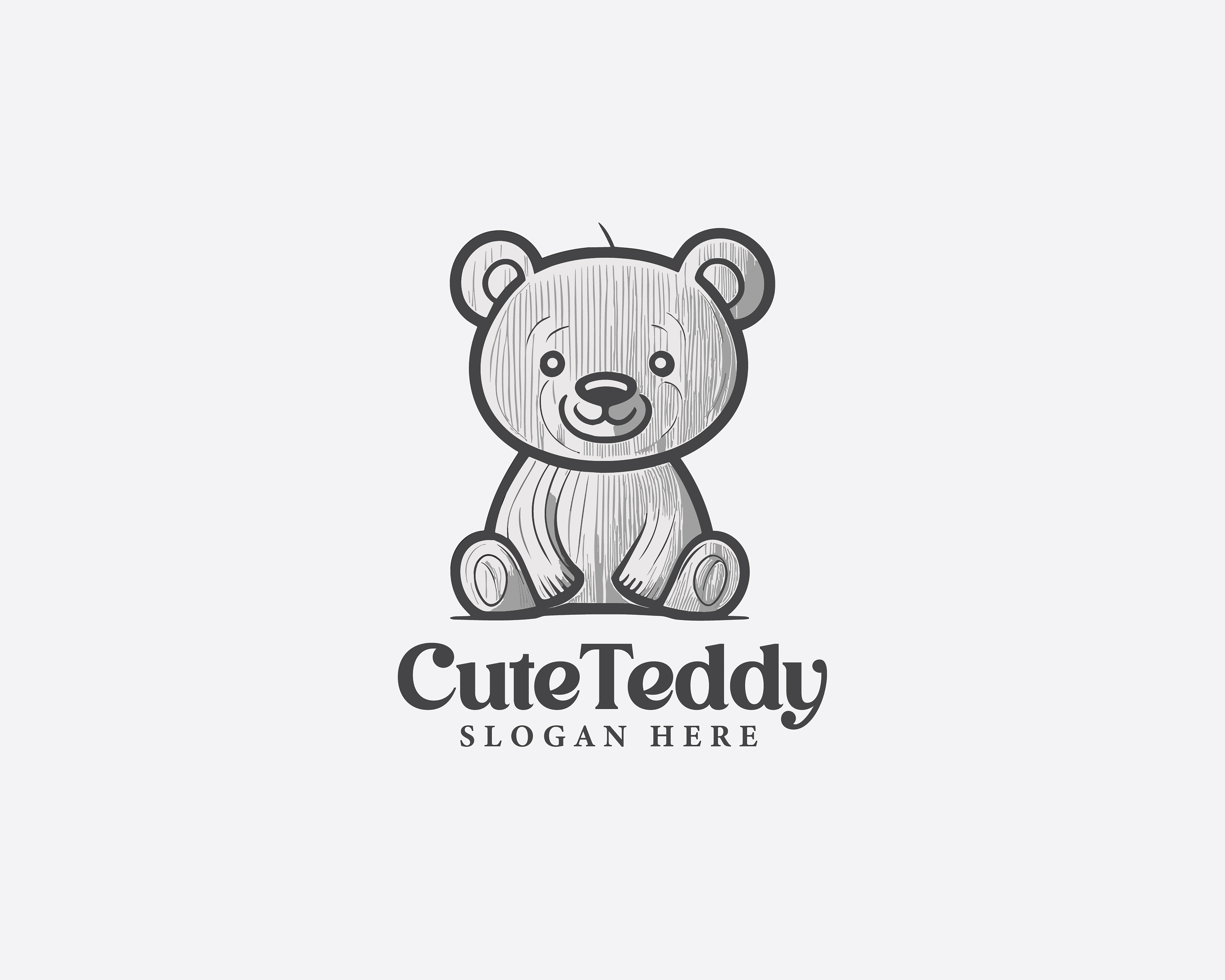 Cute Teddy customizable logo set design #37088