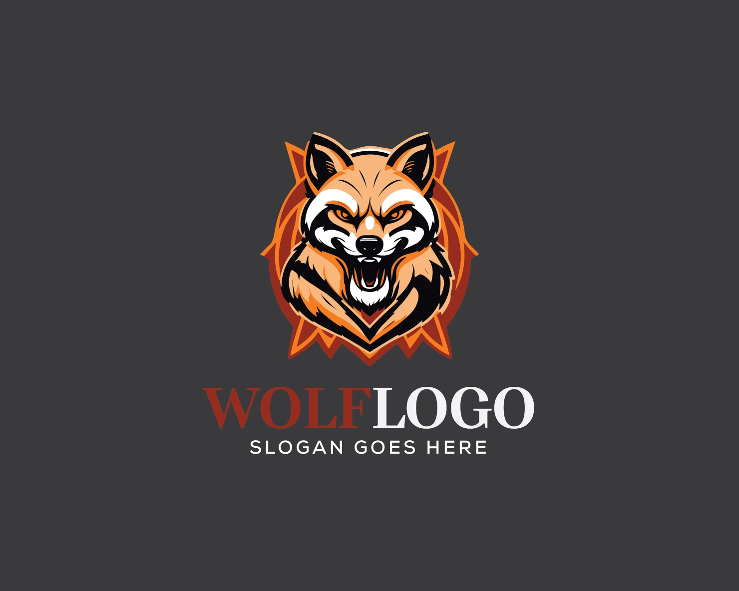 Wolf customizable logo set design #36680