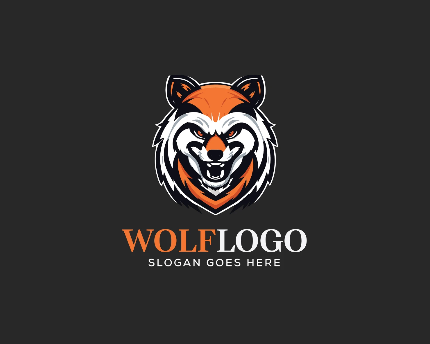 Wolf customizable logo set design #36683