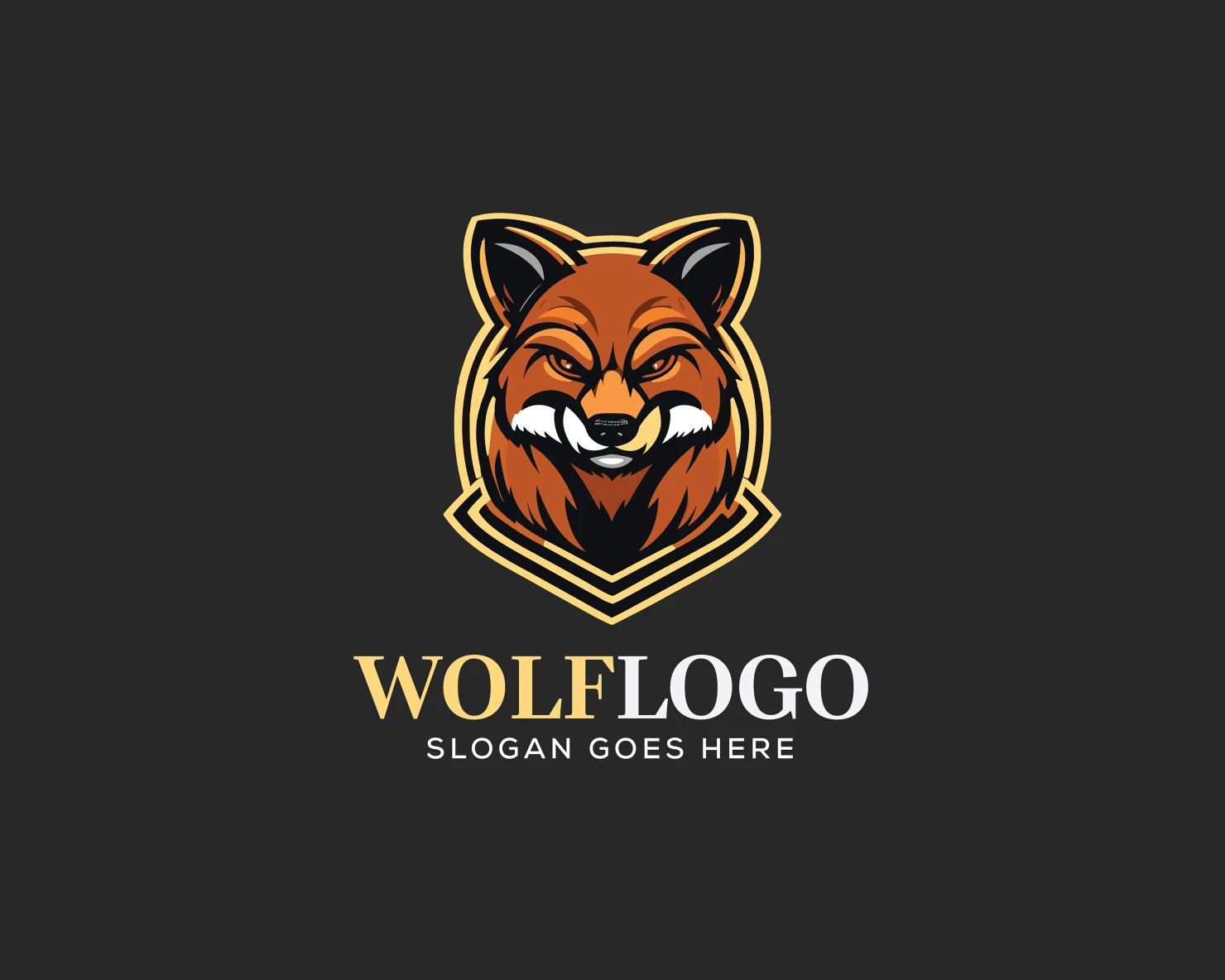 Wolf customizable logo set design #36685