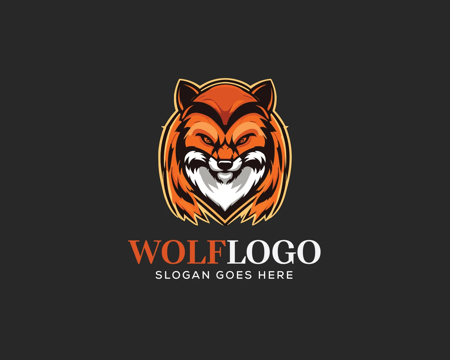 Wolf customizable logo set design #36686
