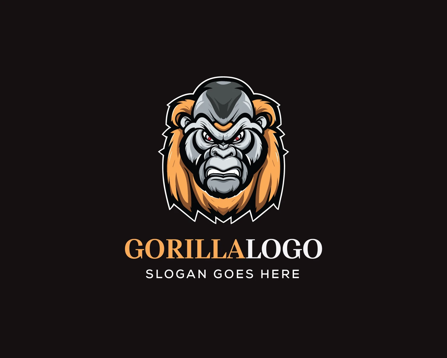 Gorilla customizable logo set design #36692