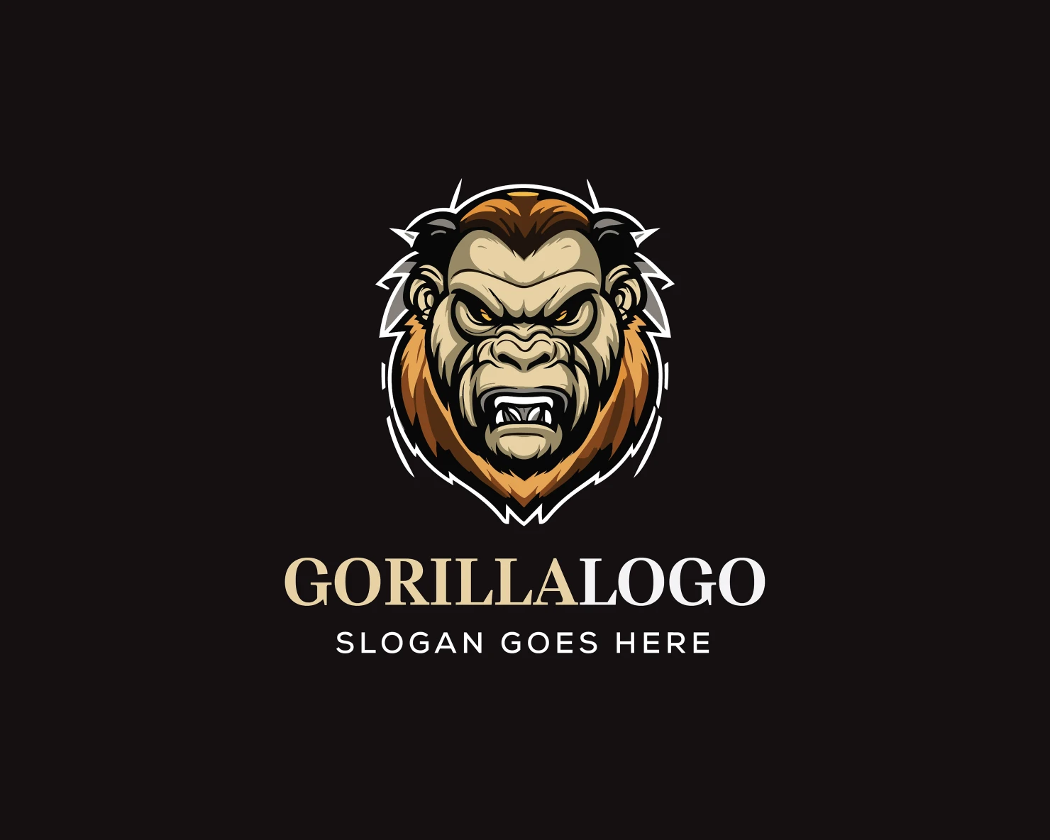 Gorilla customizable logo set design #36695