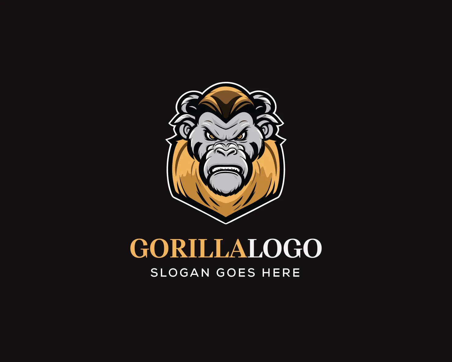 Gorilla customizable logo set design #36697