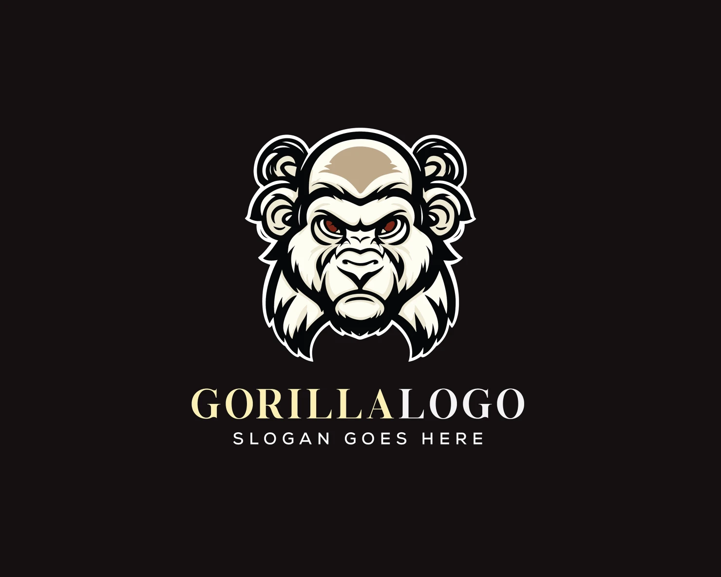 Gorilla customizable logo set design #36707
