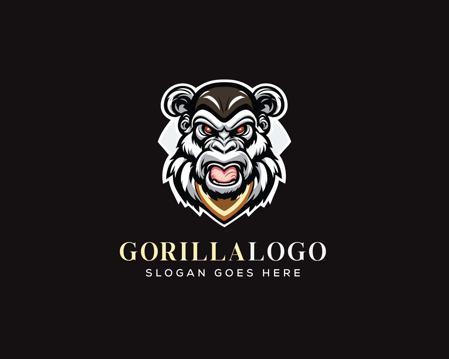 Gorilla customizable logo set design #36708