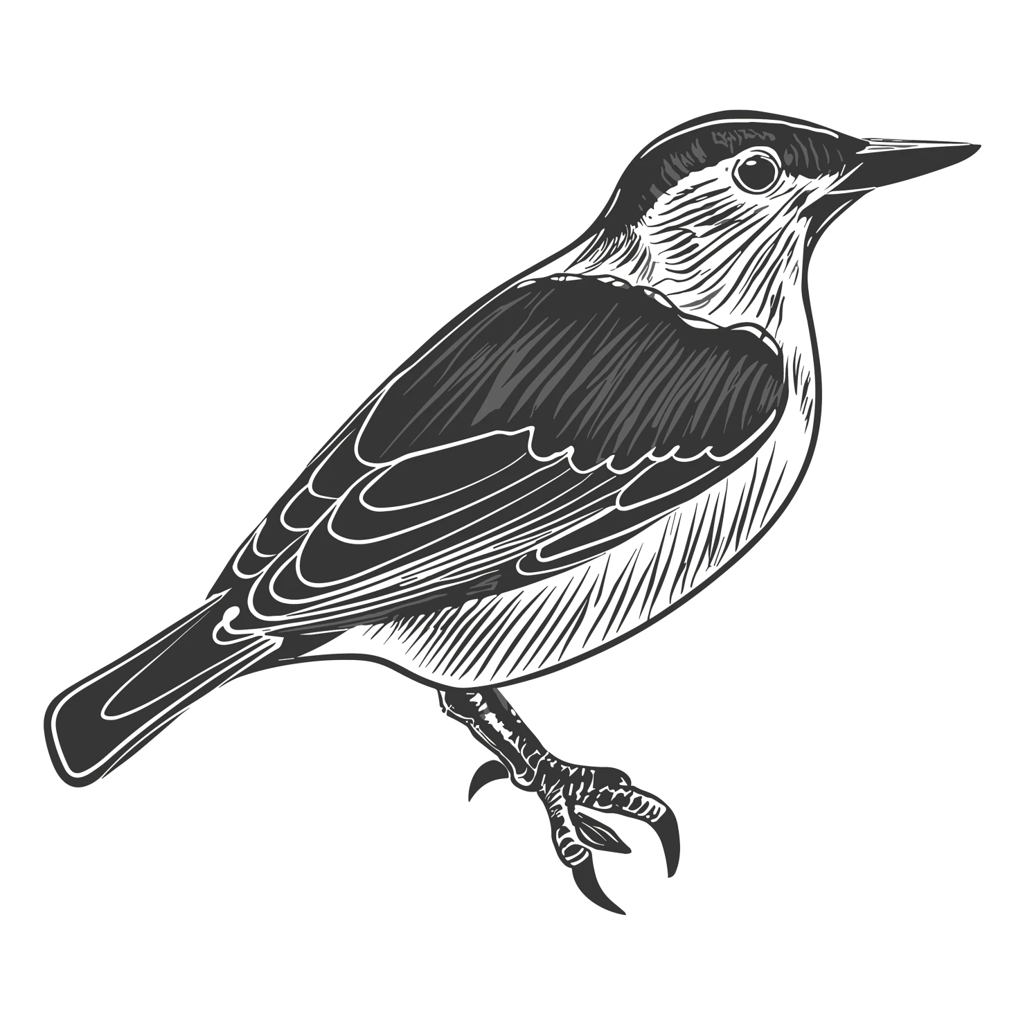 Nuthatch bird customizable clip art set design #36737