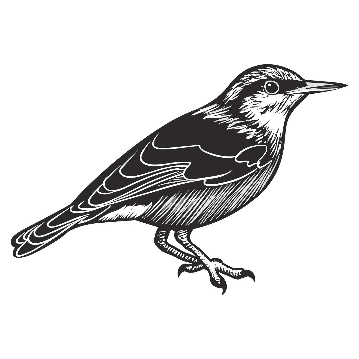 Nuthatch bird customizable clip art set design #36738