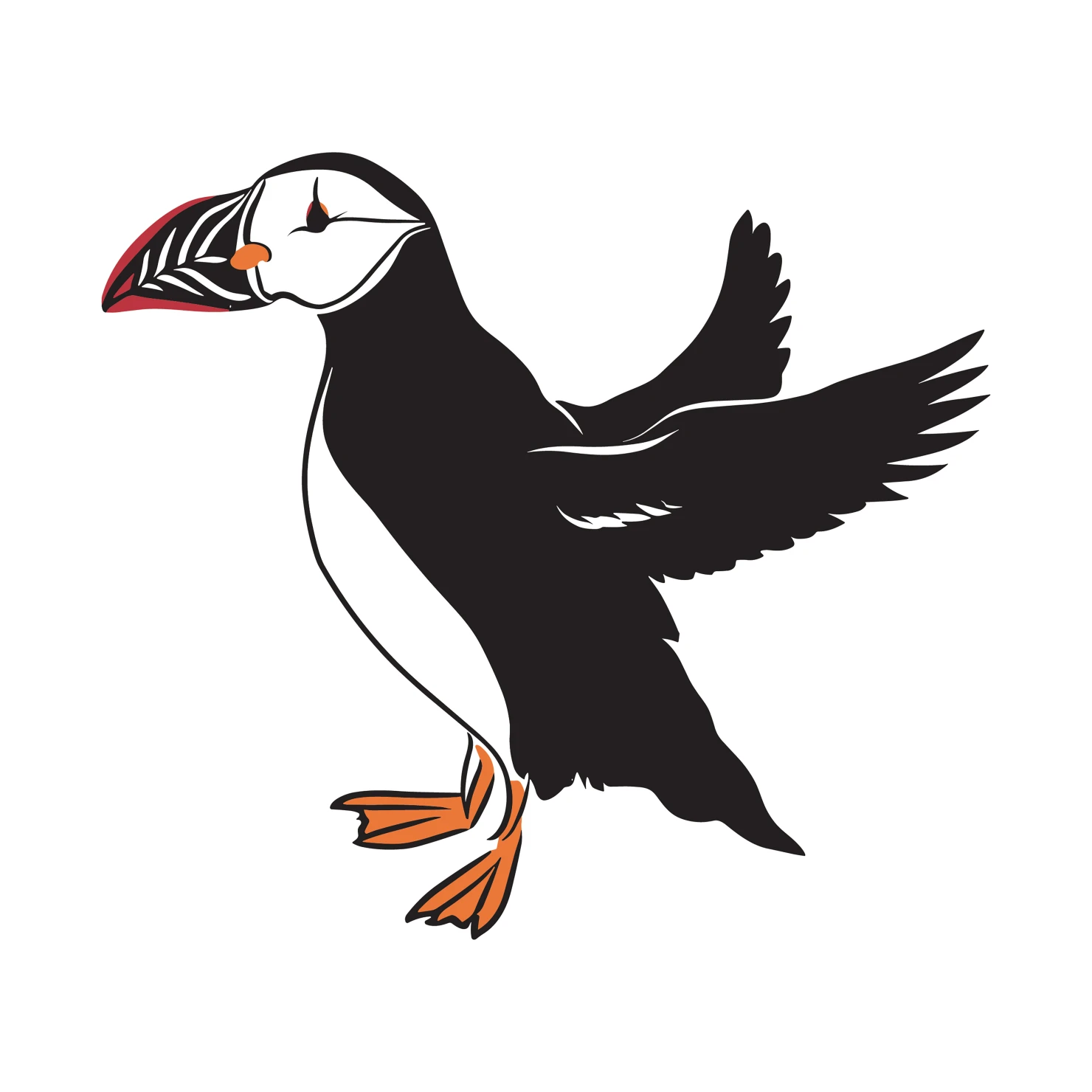 Puffin customizable clip art set design #36745